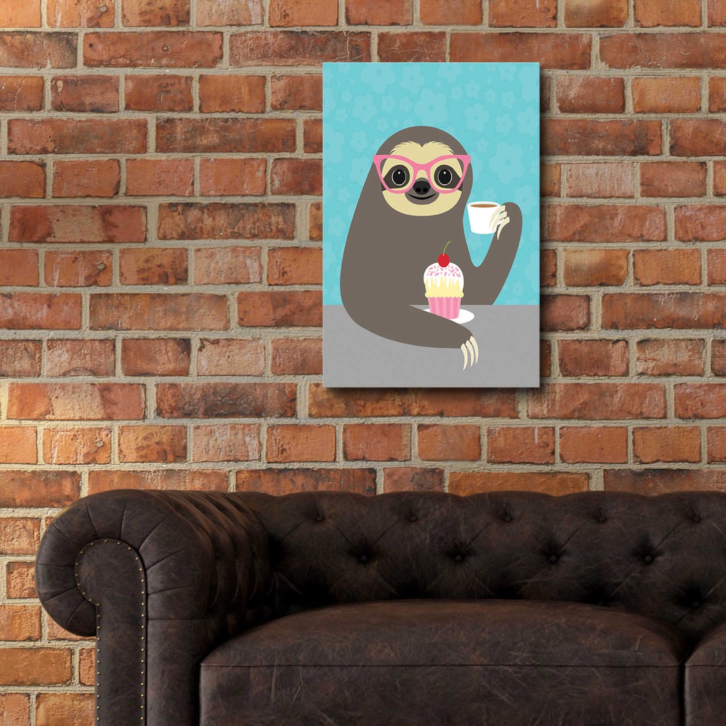 Epic Art 'Diva Sloth' by Nancy Lee, Acrylic Glass Wall Art,16x24