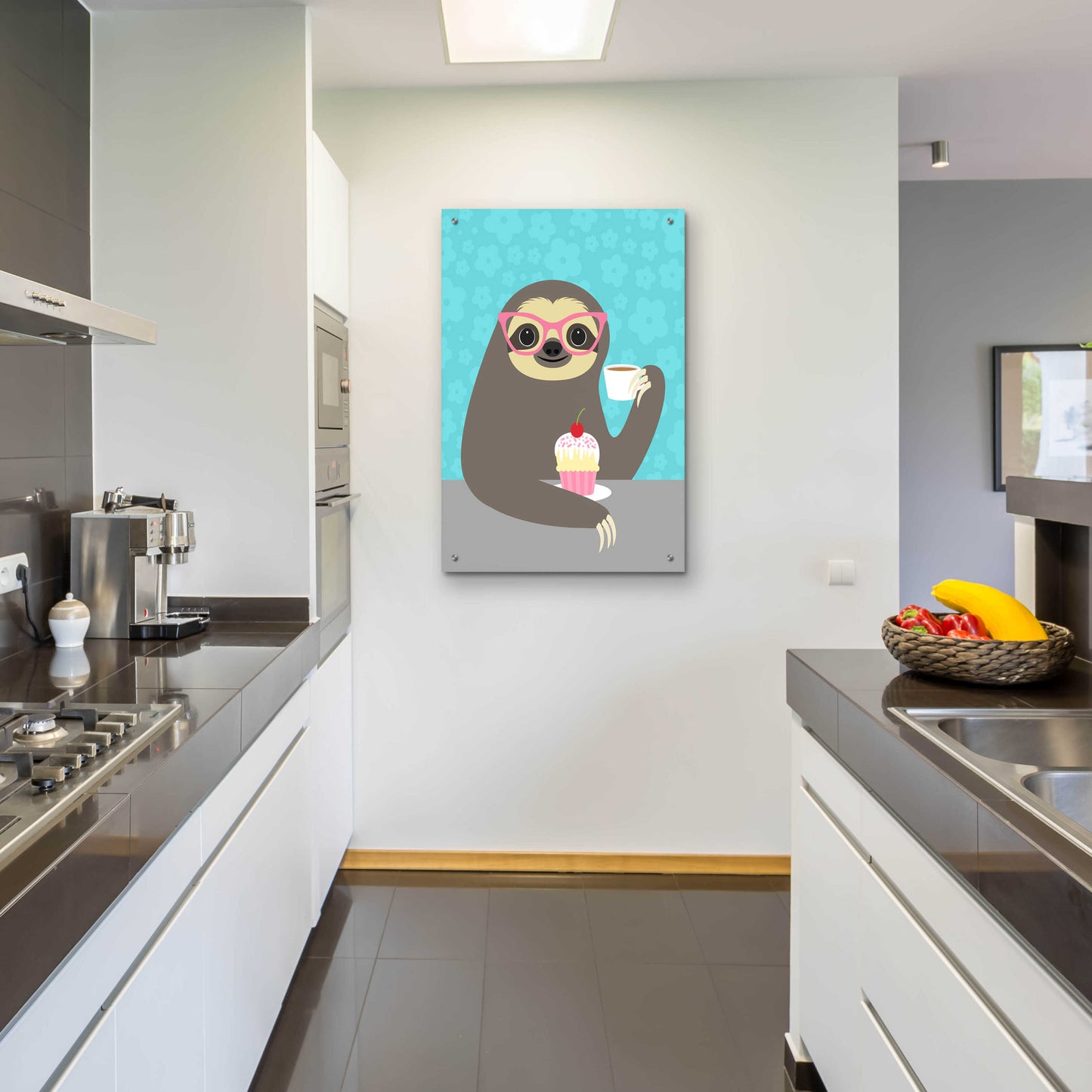 Epic Art 'Diva Sloth' by Nancy Lee, Acrylic Glass Wall Art,24x36