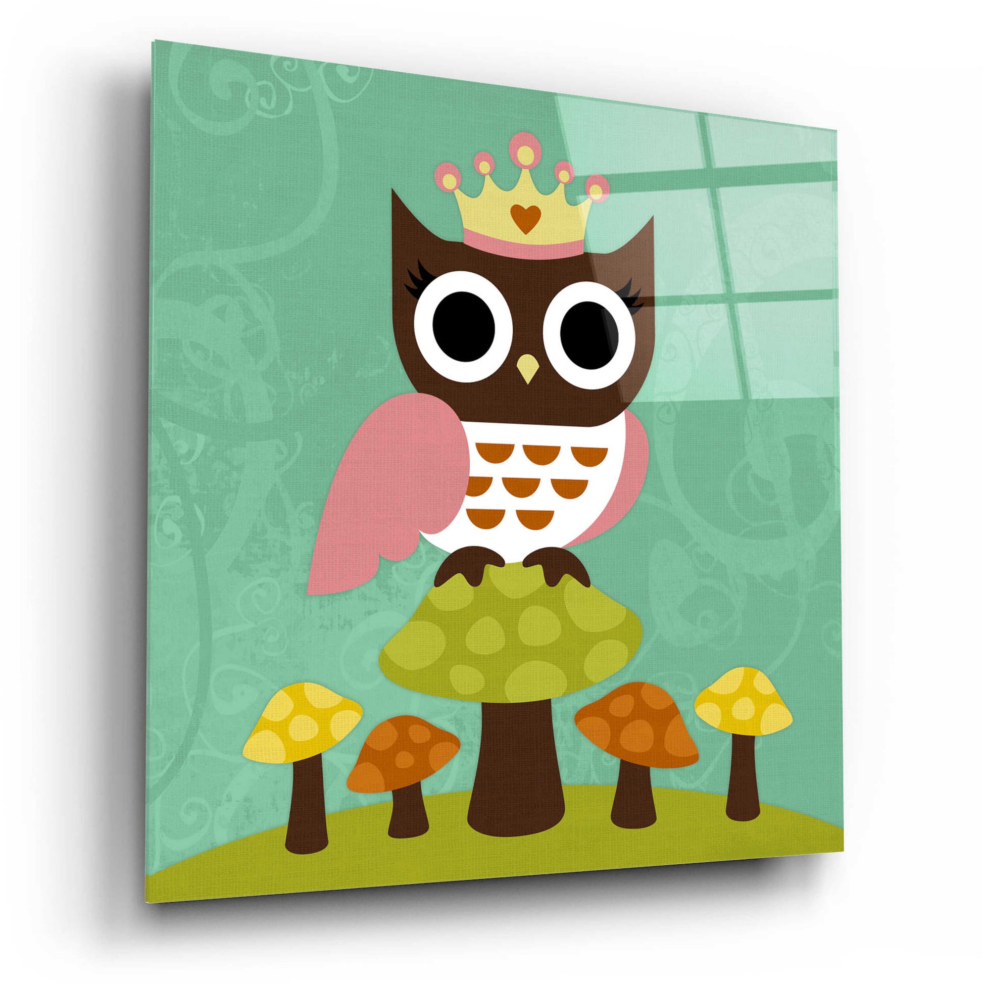 Epic Art 'Princess Owl' by Nancy Lee, Acrylic Glass Wall Art,12x12