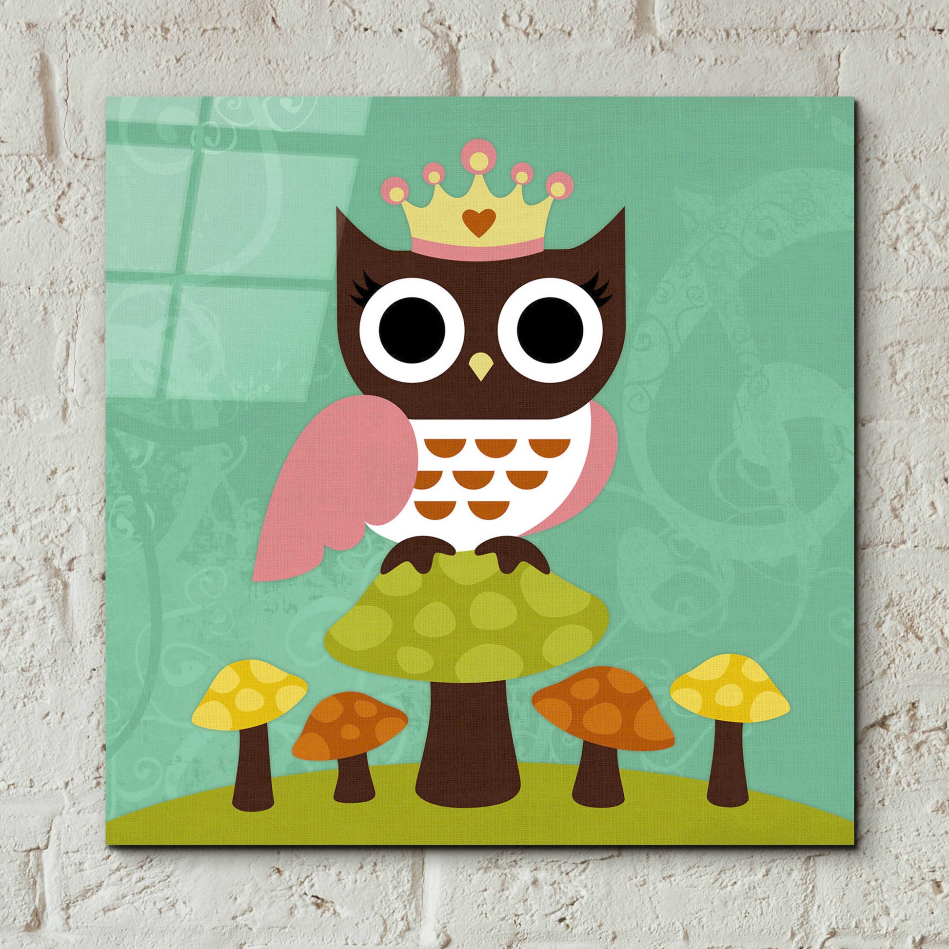 Epic Art 'Princess Owl' by Nancy Lee, Acrylic Glass Wall Art,12x12