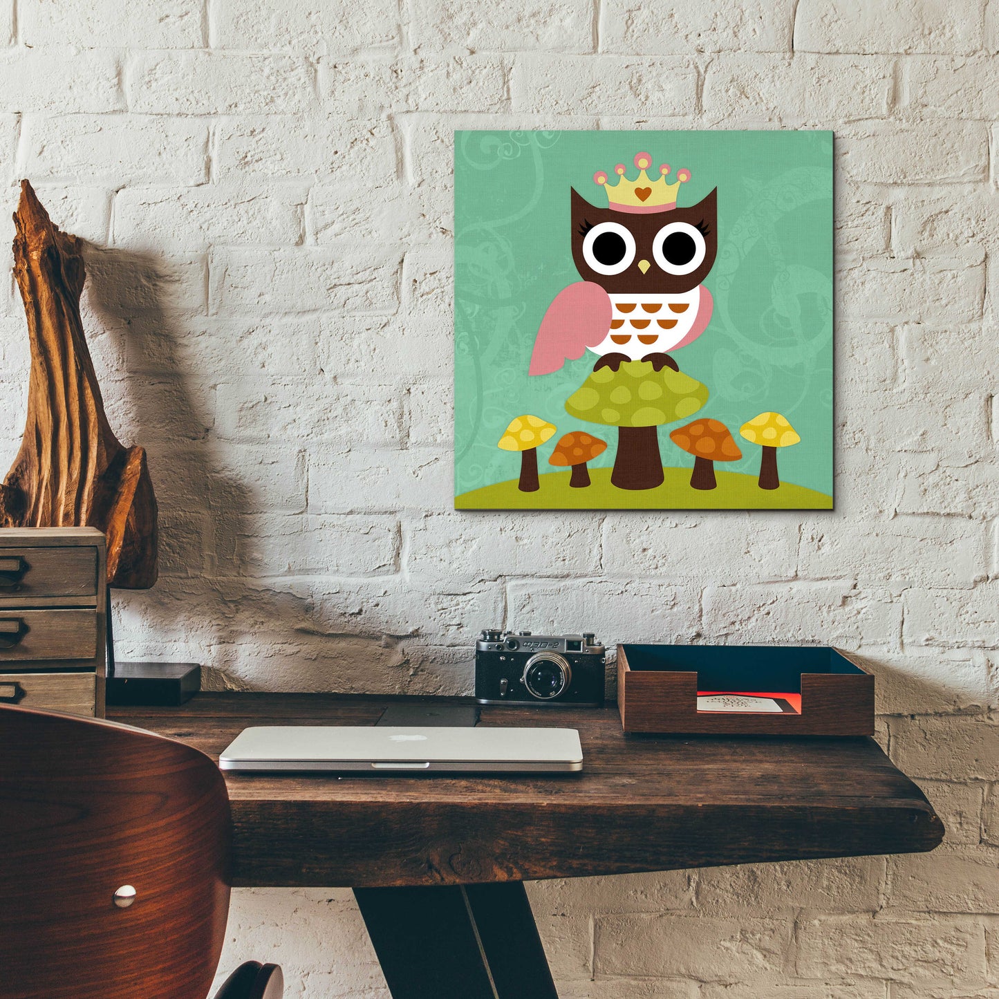 Epic Art 'Princess Owl' by Nancy Lee, Acrylic Glass Wall Art,12x12