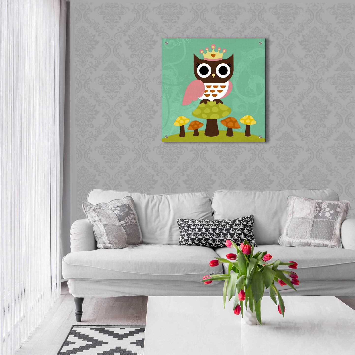 Epic Art 'Princess Owl' by Nancy Lee, Acrylic Glass Wall Art,24x24