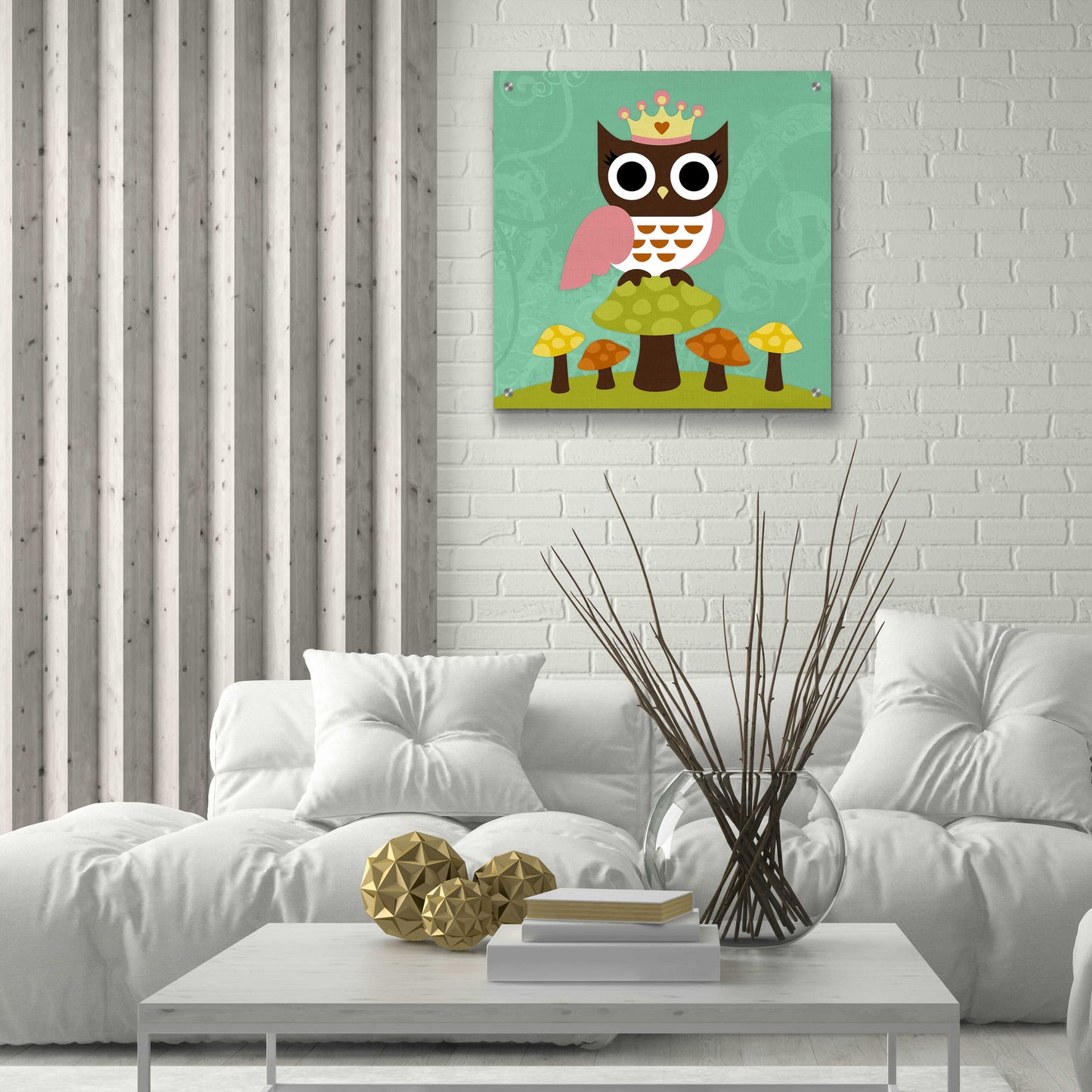 Epic Art 'Princess Owl' by Nancy Lee, Acrylic Glass Wall Art,24x24