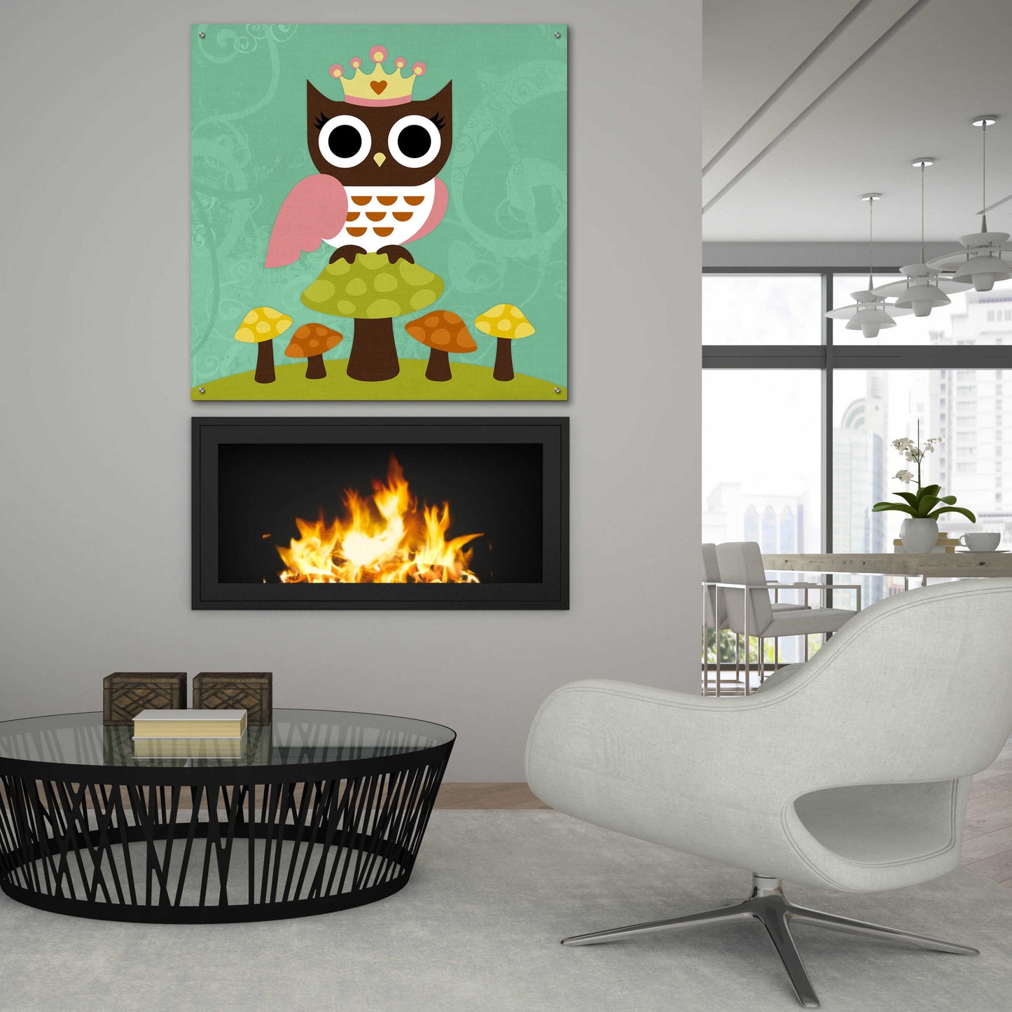 Epic Art 'Princess Owl' by Nancy Lee, Acrylic Glass Wall Art,36x36