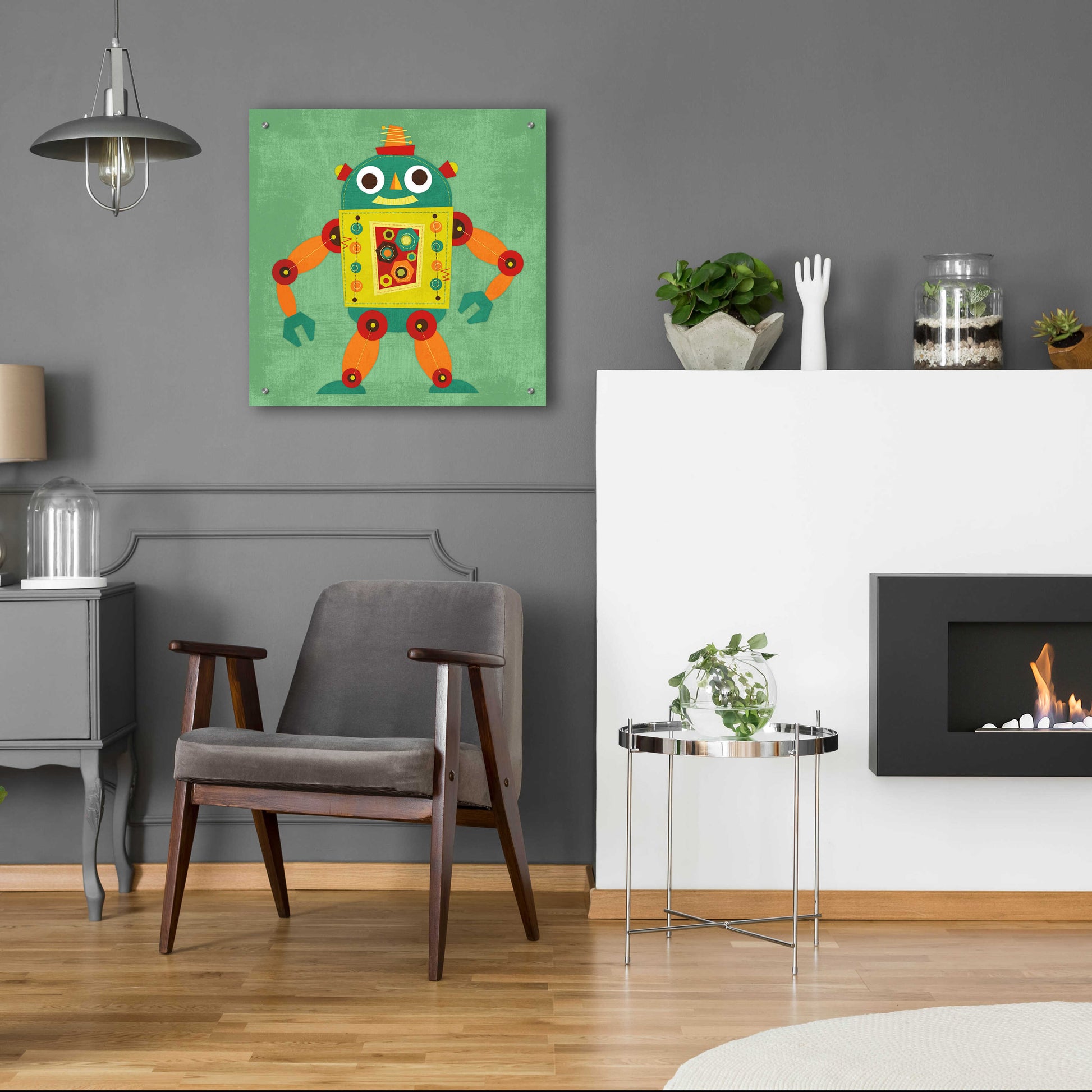 Epic Art 'Robot 1' by Nancy Lee, Acrylic Glass Wall Art,24x24