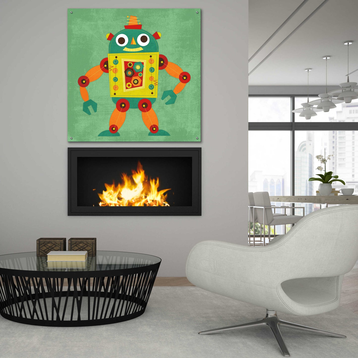 Epic Art 'Robot 1' by Nancy Lee, Acrylic Glass Wall Art,36x36