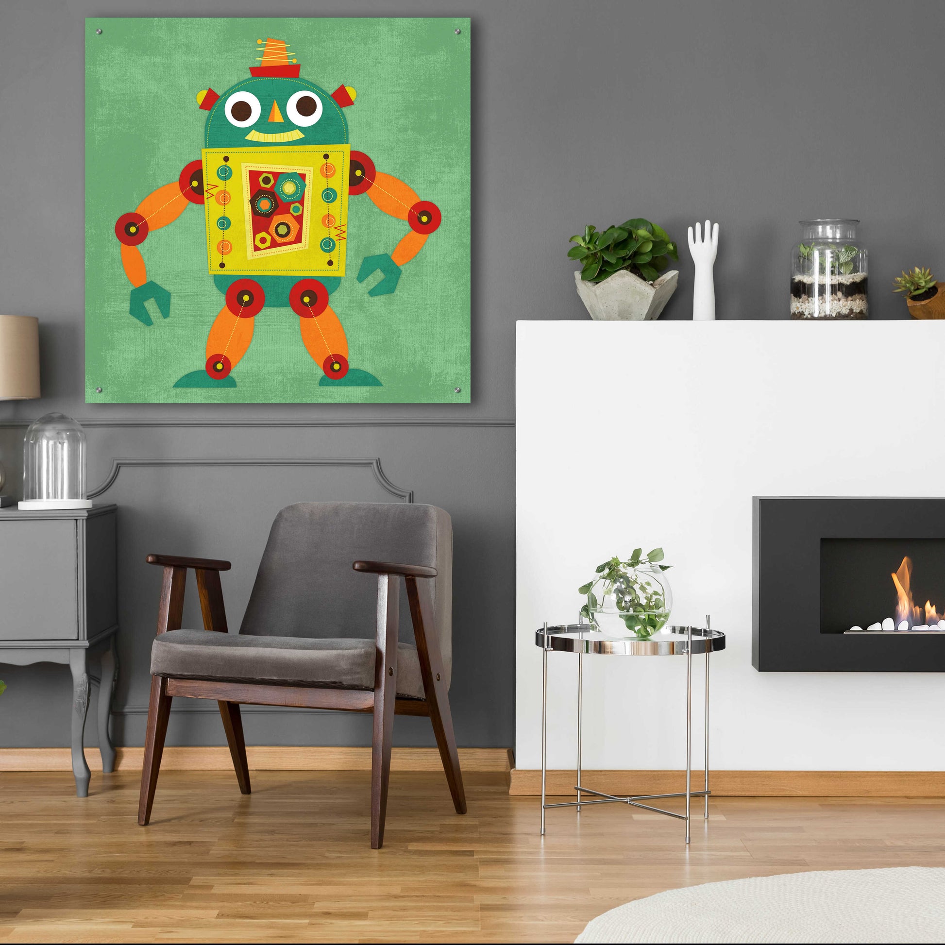 Epic Art 'Robot 1' by Nancy Lee, Acrylic Glass Wall Art,36x36