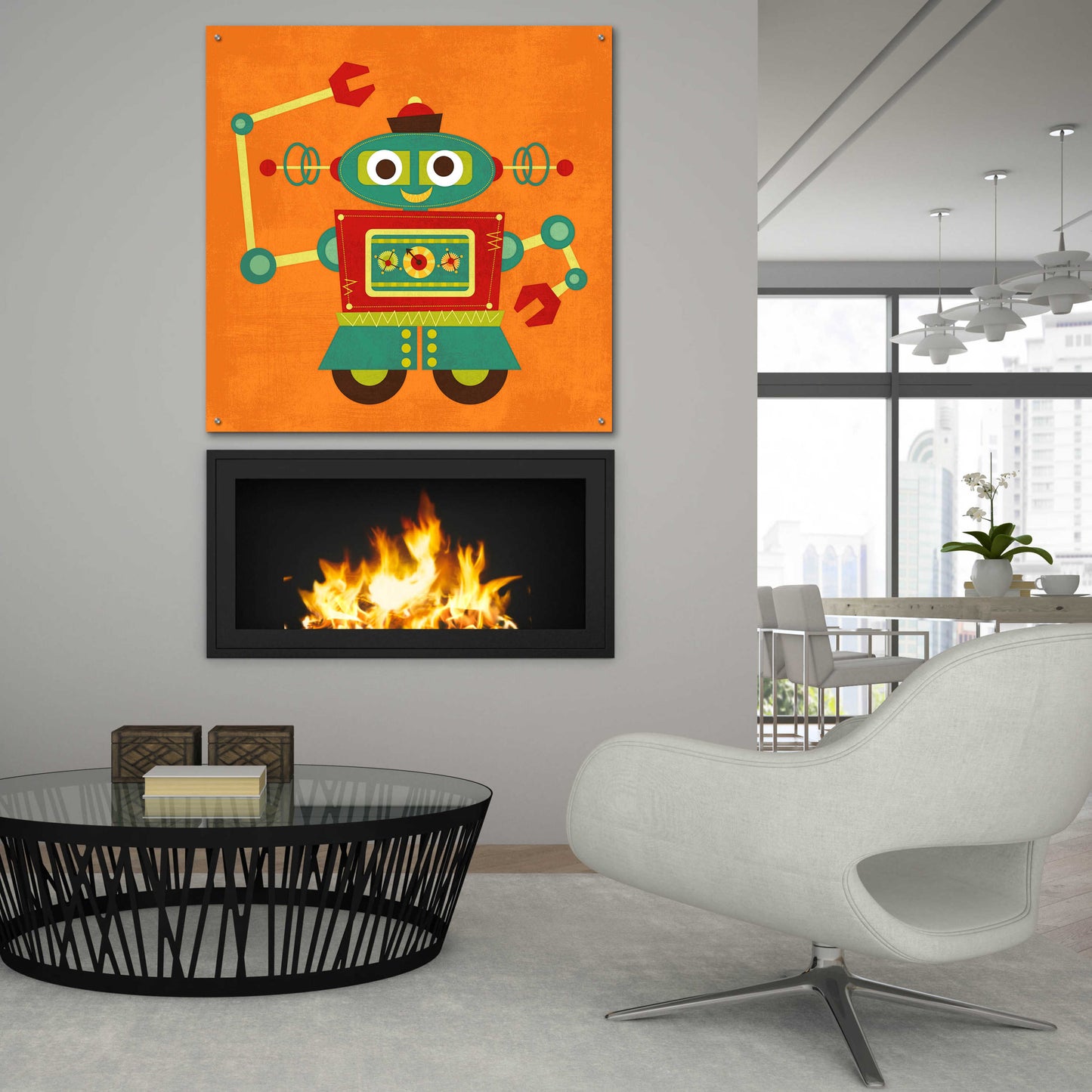 Epic Art 'Robot 2' by Nancy Lee, Acrylic Glass Wall Art,36x36