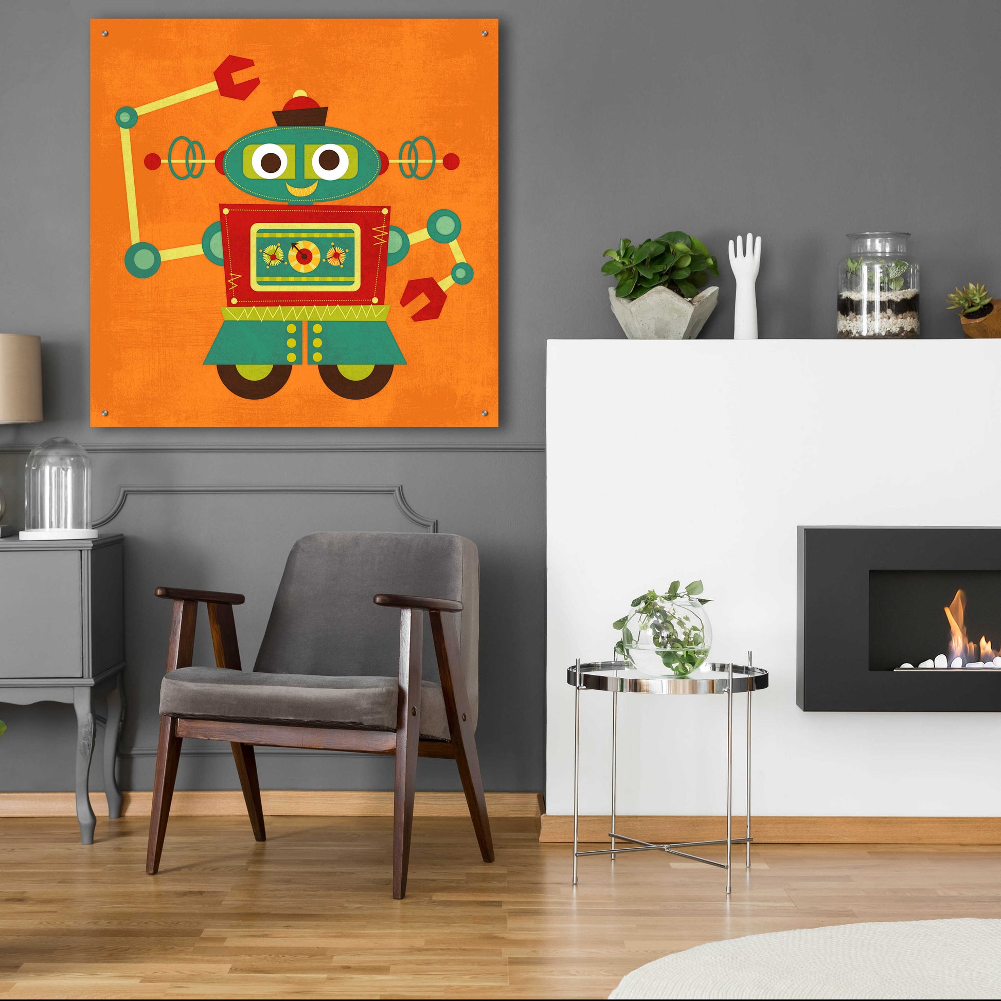 Epic Art 'Robot 2' by Nancy Lee, Acrylic Glass Wall Art,36x36