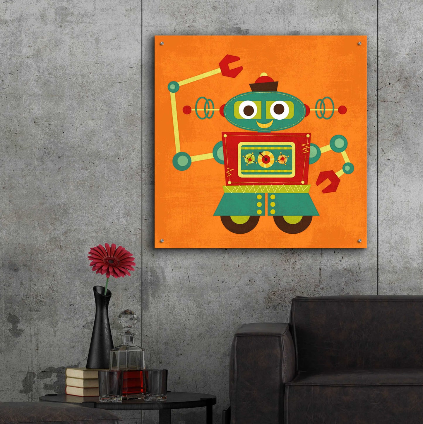 Epic Art 'Robot 2' by Nancy Lee, Acrylic Glass Wall Art,36x36