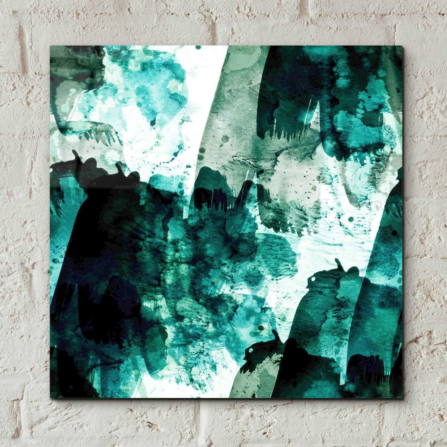 Epic Art 'Emerald and Moss Green' by Iris Lehnhardt, Acrylic Glass Wall Art,12x12