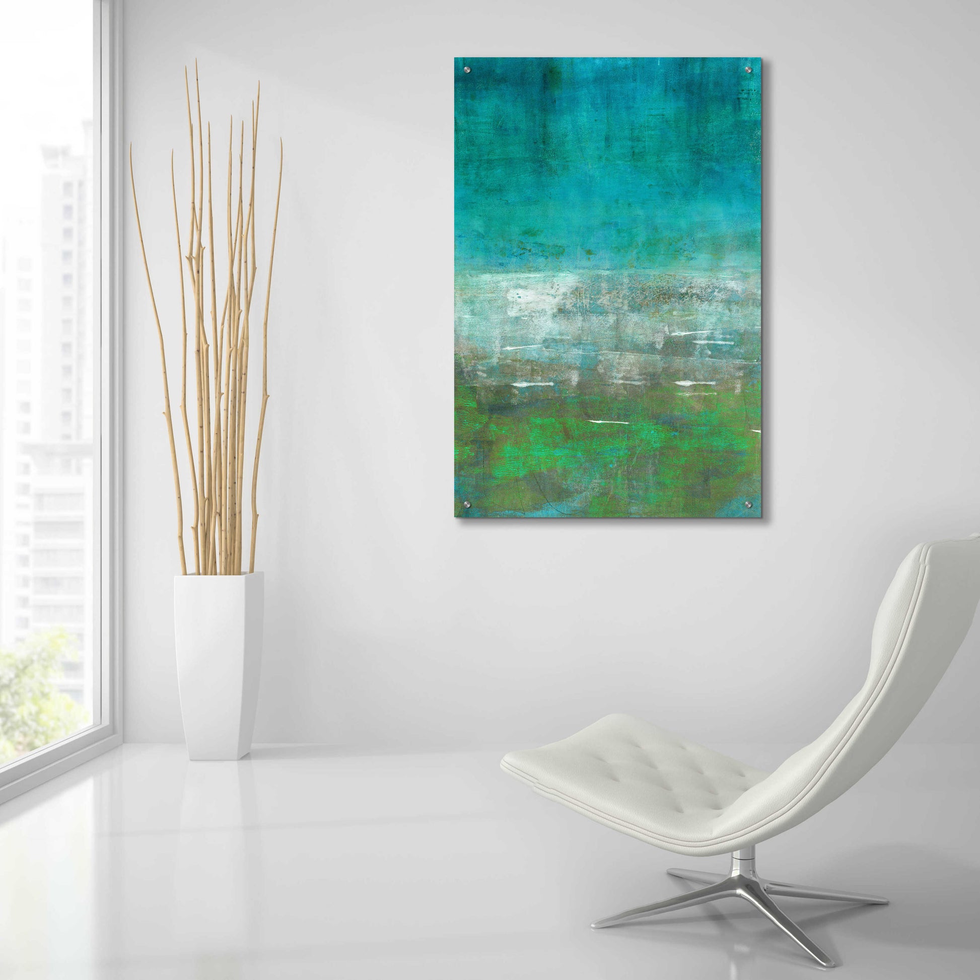 Epic Art 'Green Oasis' by Iris Lehnhardt, Acrylic Glass Wall Art,24x36