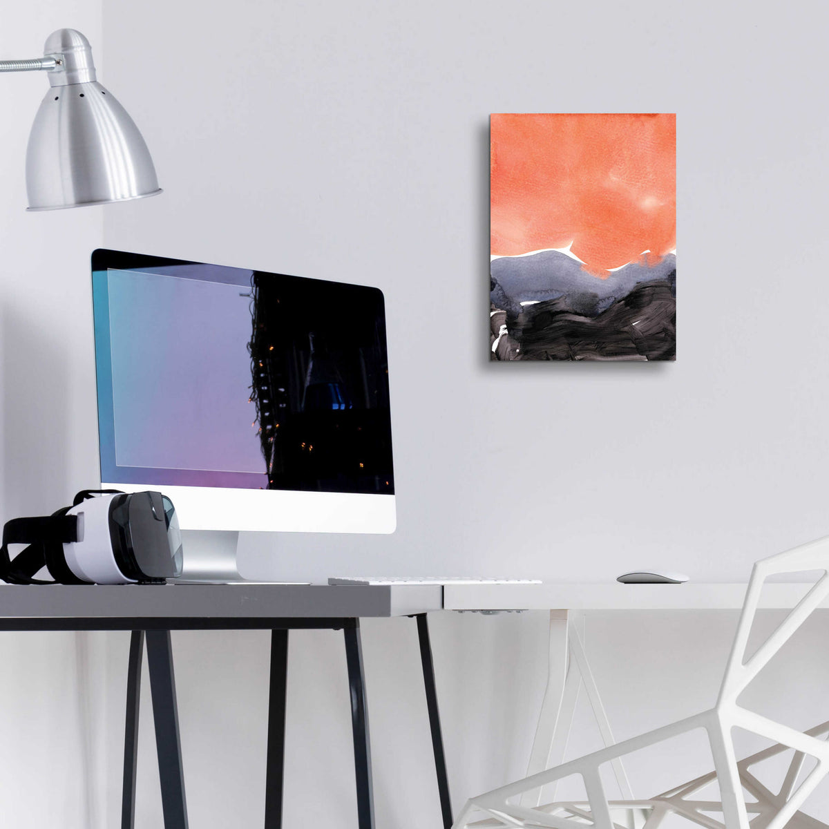 Epic Art 'Orange Blue Graphite' by Iris Lehnhardt, Acrylic Glass Wall Art,12x16