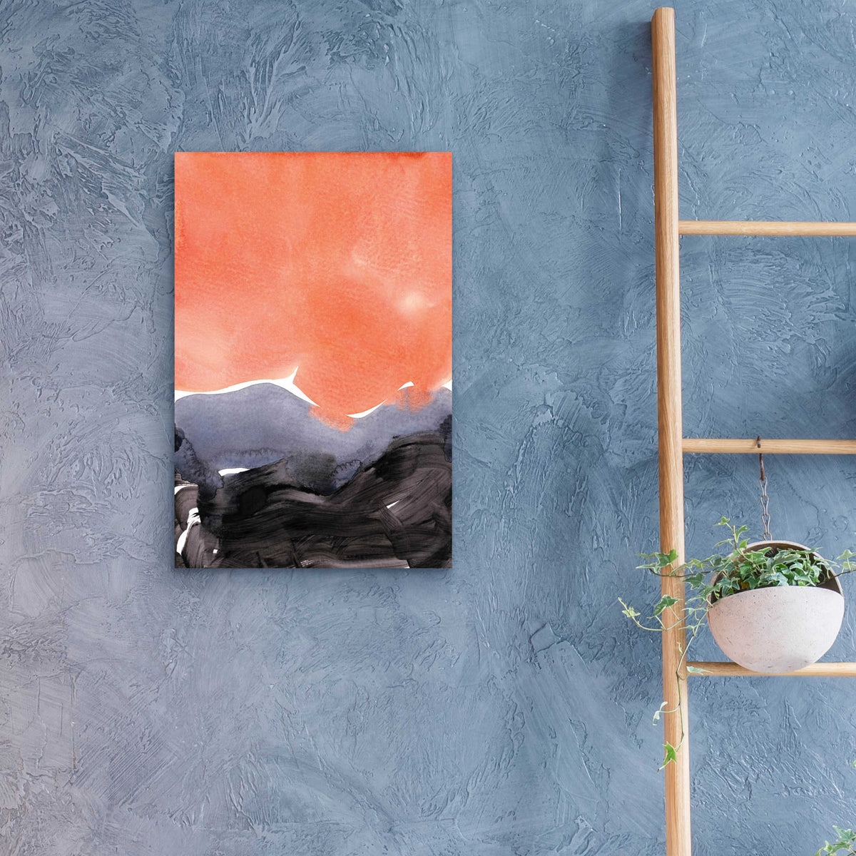 Epic Art 'Orange Blue Graphite' by Iris Lehnhardt, Acrylic Glass Wall Art,16x24