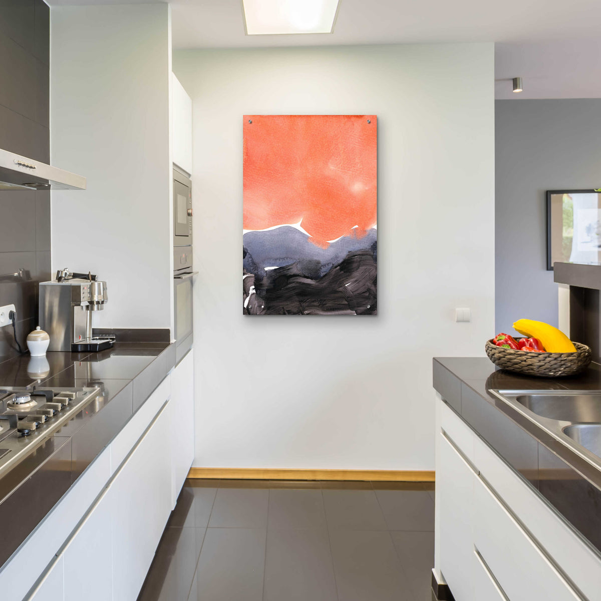 Epic Art 'Orange Blue Graphite' by Iris Lehnhardt, Acrylic Glass Wall Art,24x36