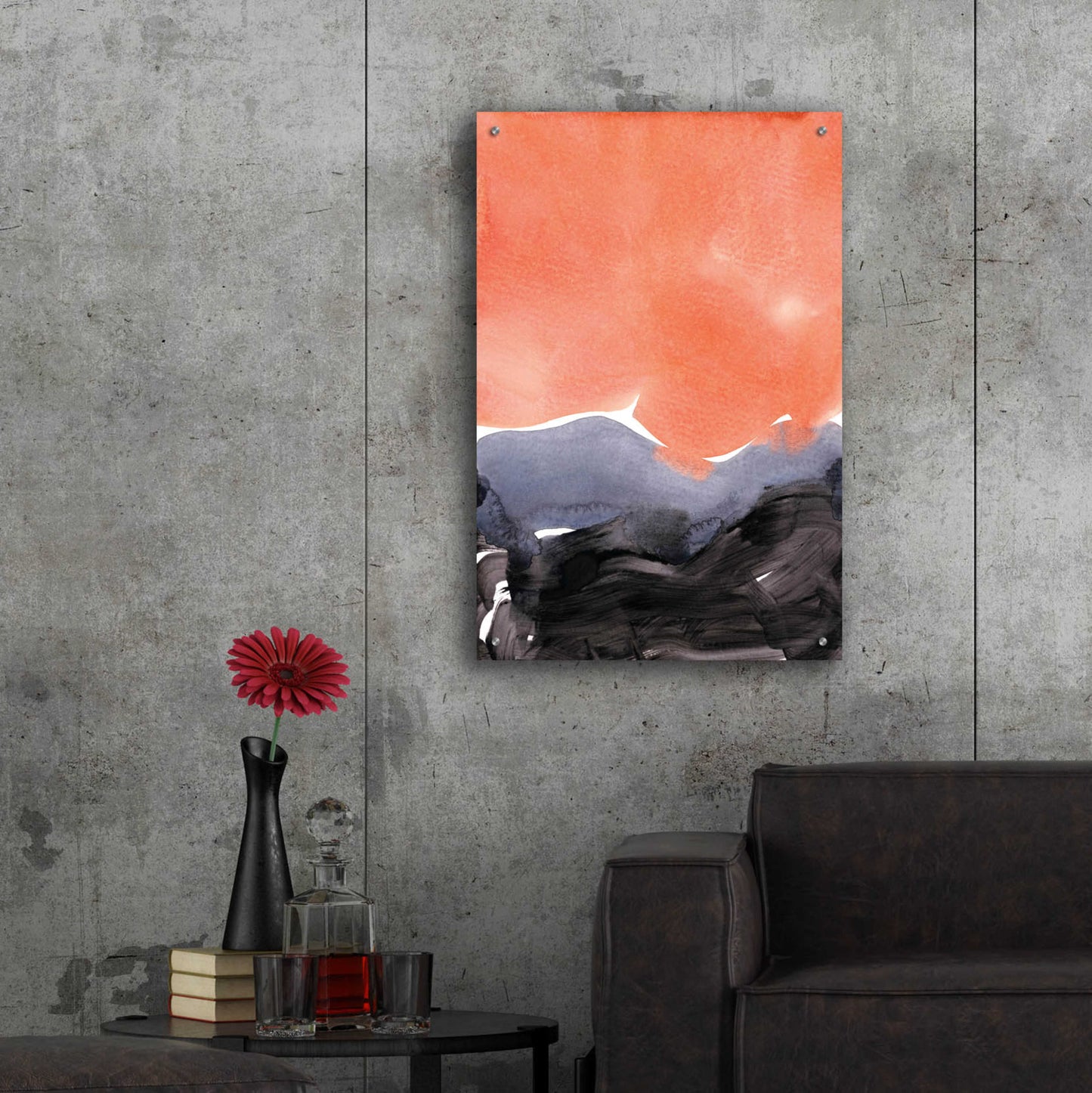 Epic Art 'Orange Blue Graphite' by Iris Lehnhardt, Acrylic Glass Wall Art,24x36