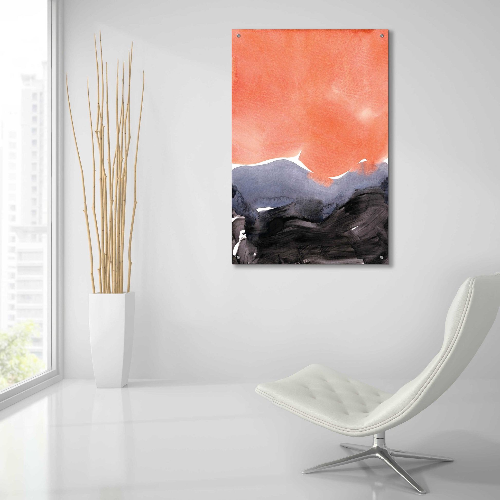 Epic Art 'Orange Blue Graphite' by Iris Lehnhardt, Acrylic Glass Wall Art,24x36