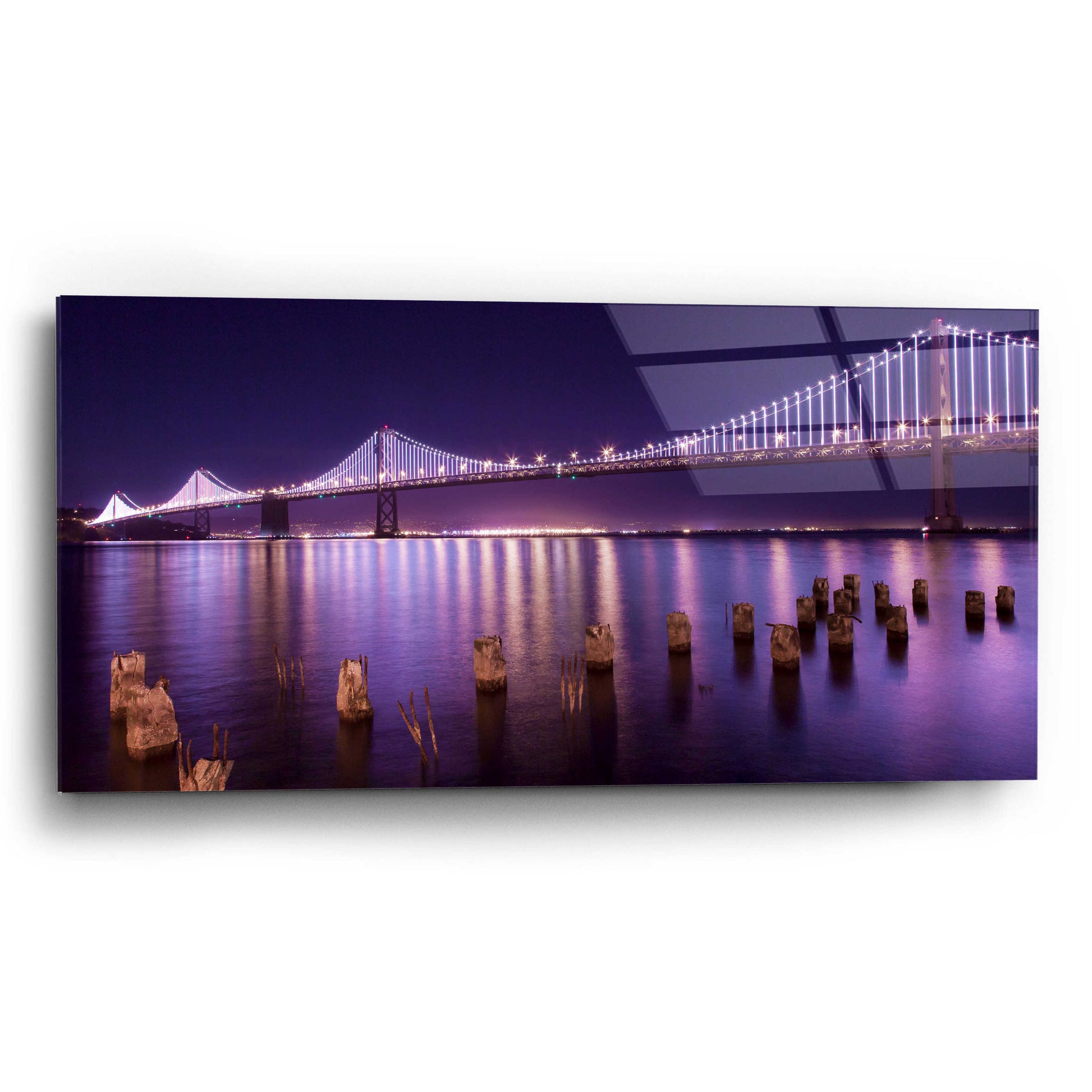 Epic Art 'The Bay Lights' by Greg Linhares, Acrylic Glass Wall Art,24x12