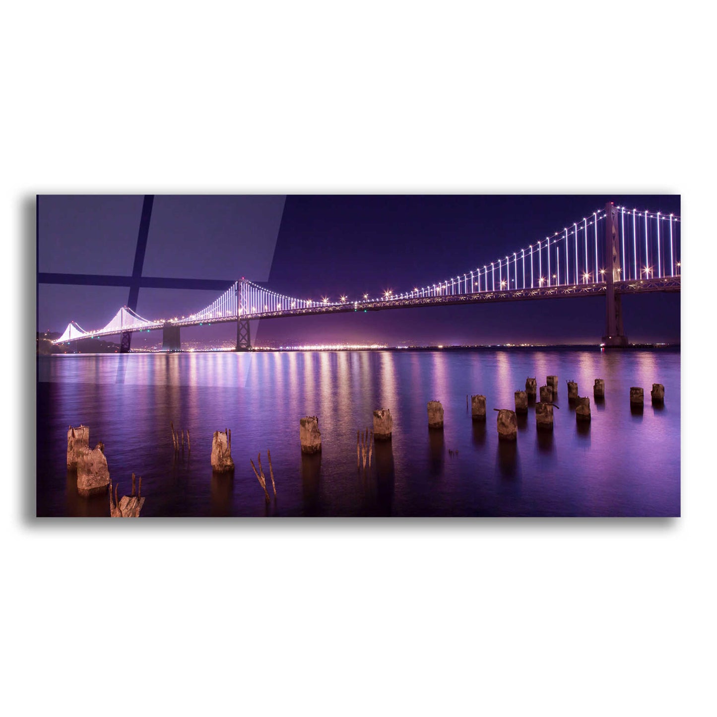 Epic Art 'The Bay Lights' by Greg Linhares, Acrylic Glass Wall Art,24x12