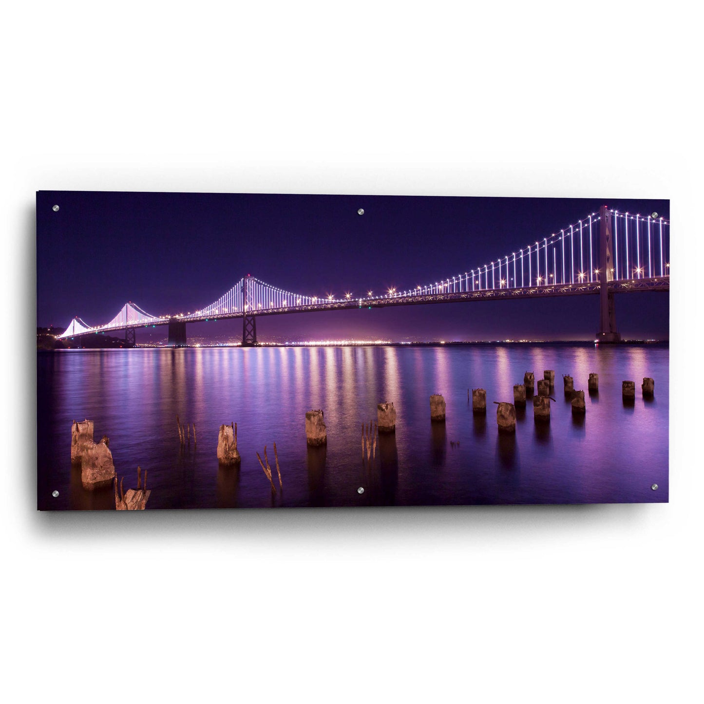 Epic Art 'The Bay Lights' by Greg Linhares, Acrylic Glass Wall Art,48x24