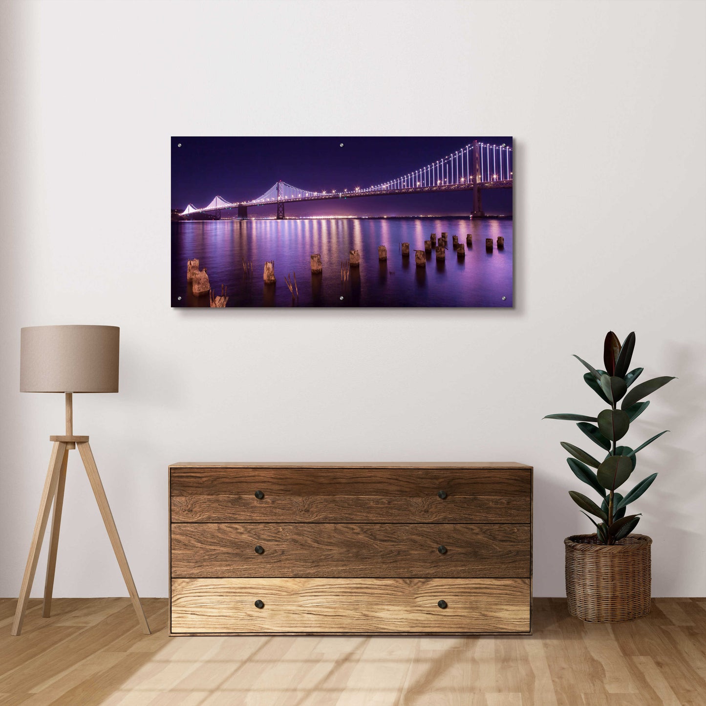 Epic Art 'The Bay Lights' by Greg Linhares, Acrylic Glass Wall Art,48x24