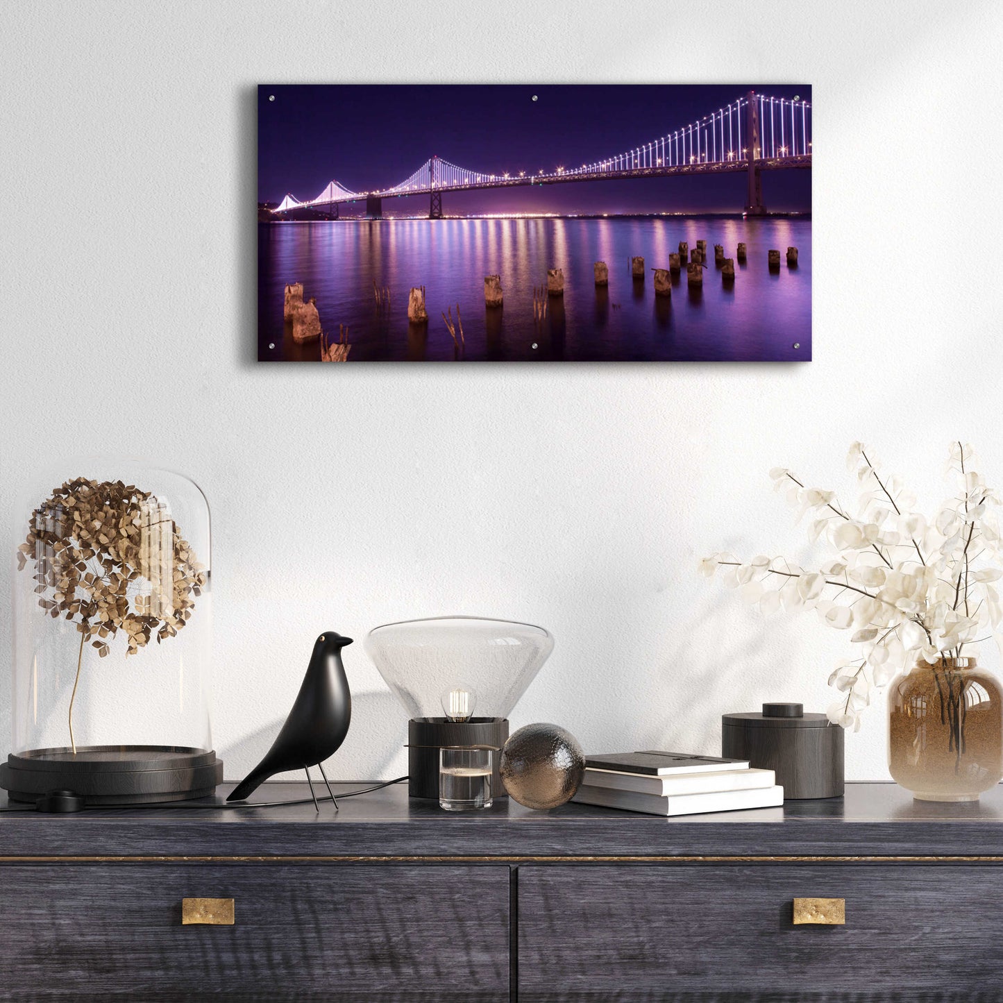 Epic Art 'The Bay Lights' by Greg Linhares, Acrylic Glass Wall Art,48x24