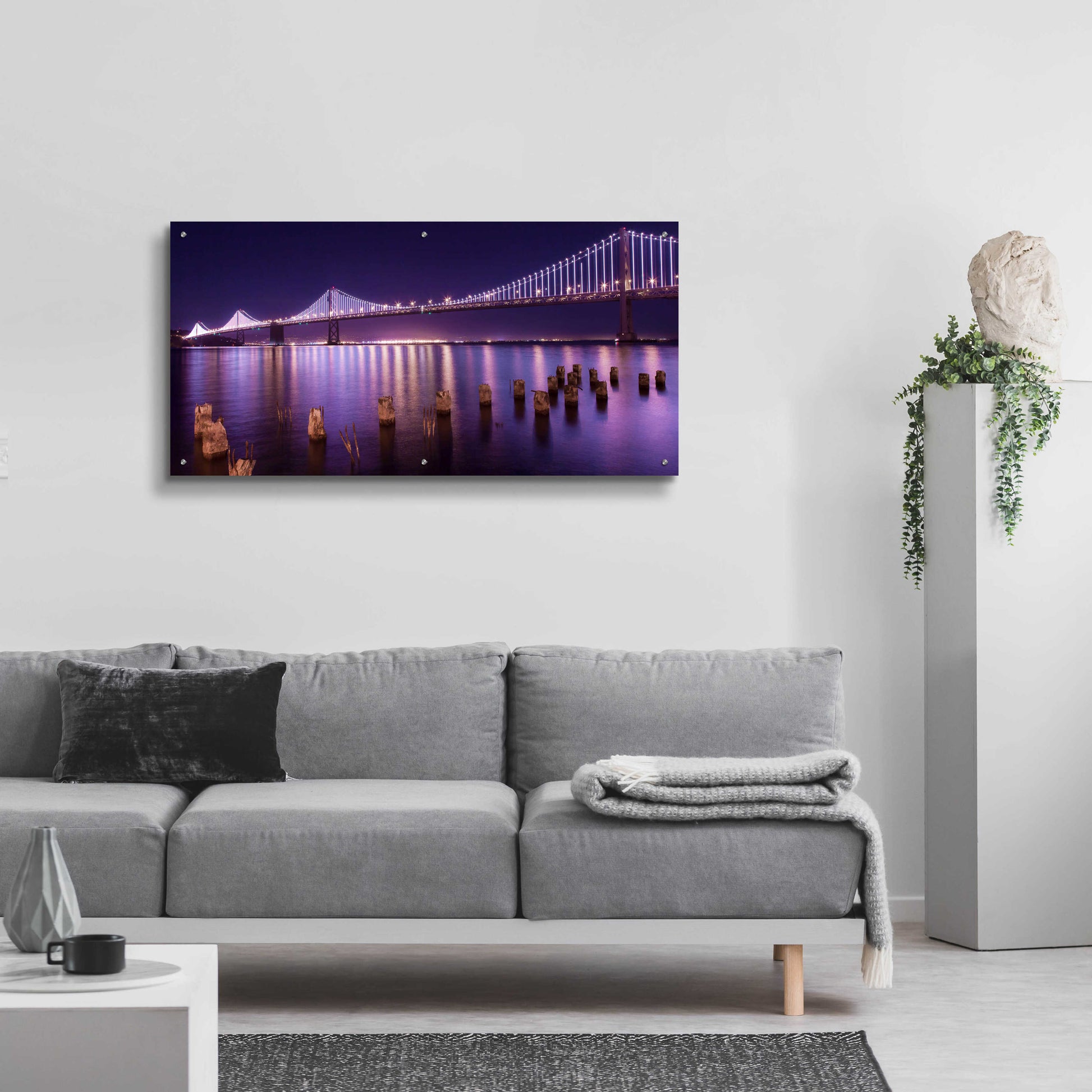 Epic Art 'The Bay Lights' by Greg Linhares, Acrylic Glass Wall Art,48x24