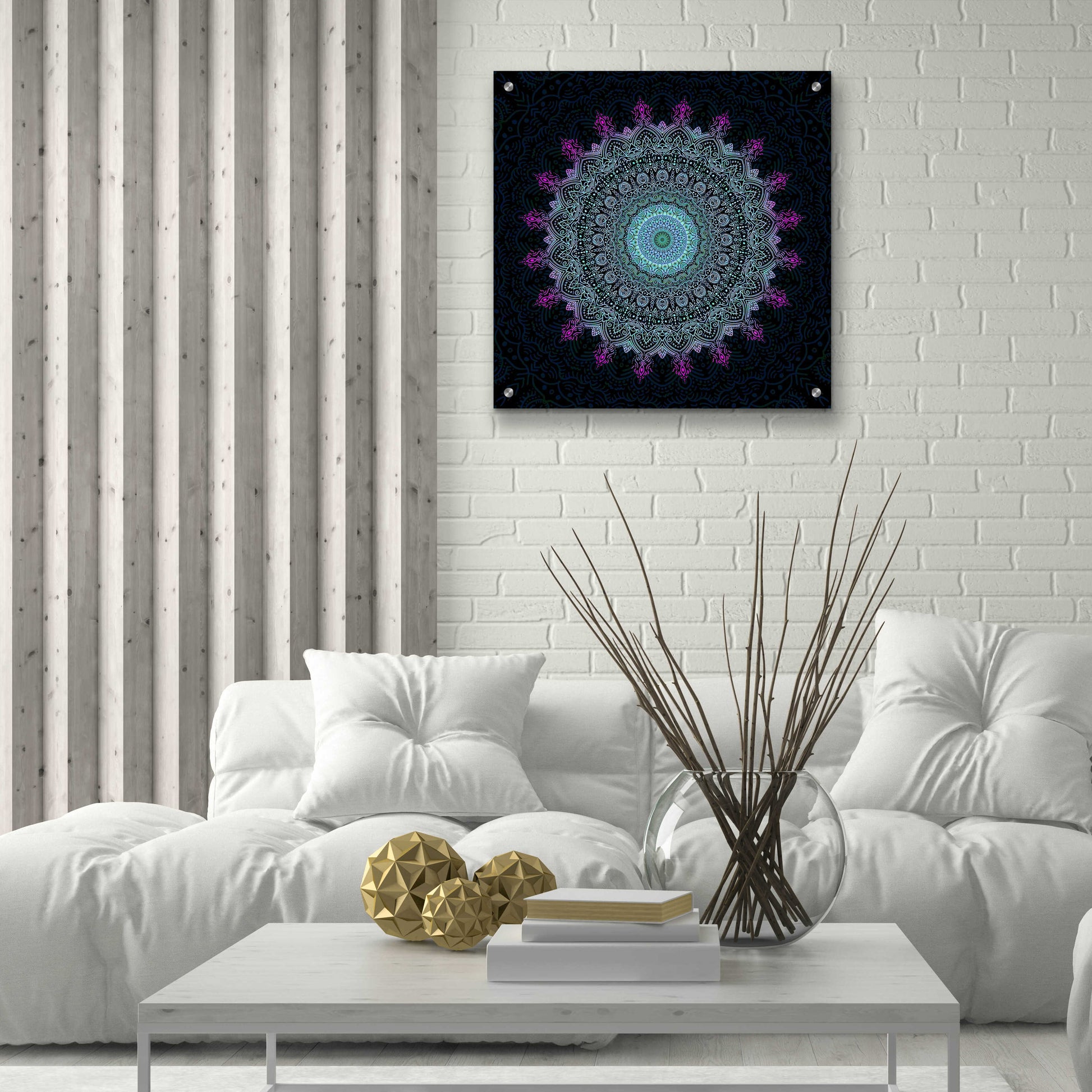 Epic Art 'Zen Mandala 1' by Cameron Gray, Acrylic Glass Wall Art,24x24