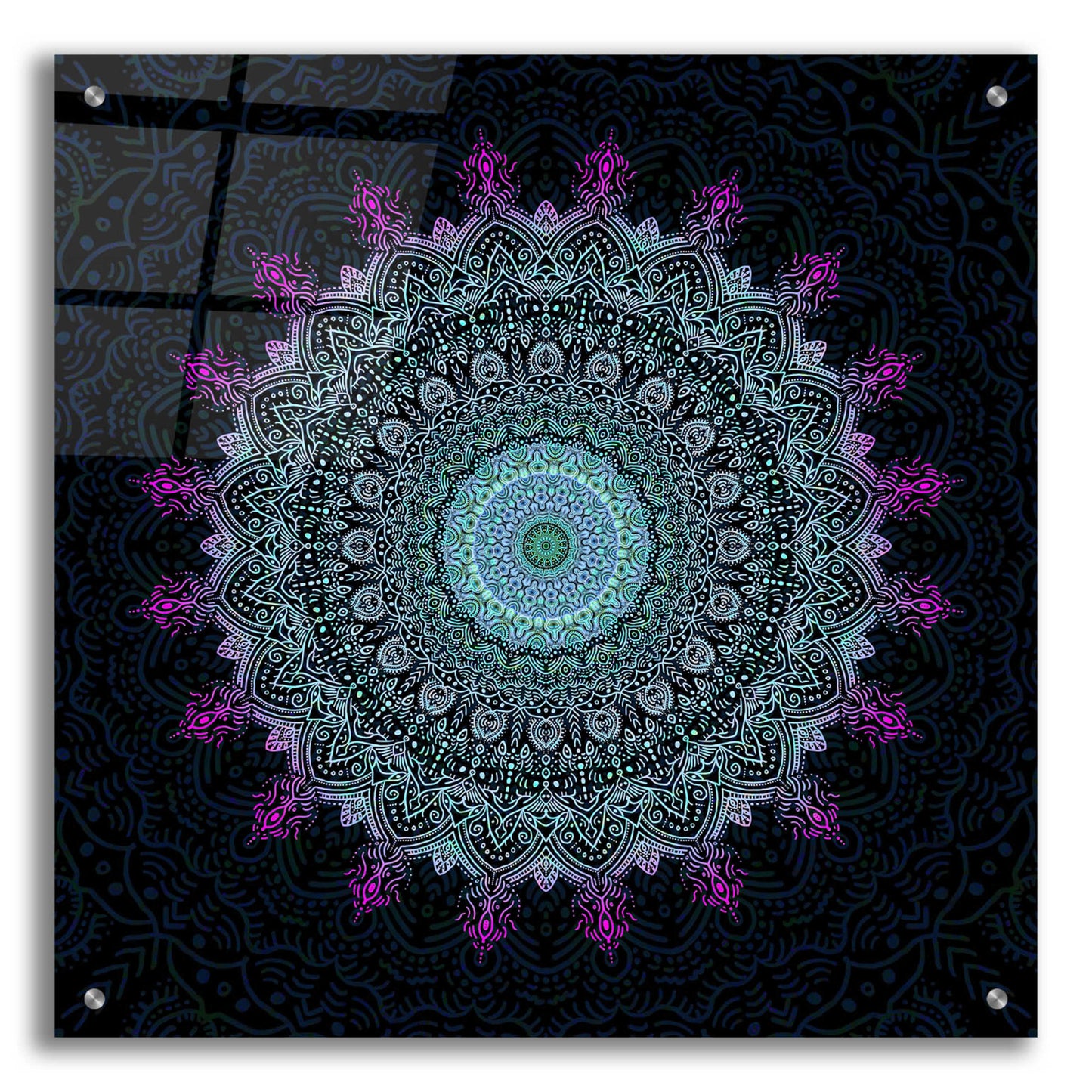 Epic Art 'Zen Mandala 1' by Cameron Gray, Acrylic Glass Wall Art,24x24