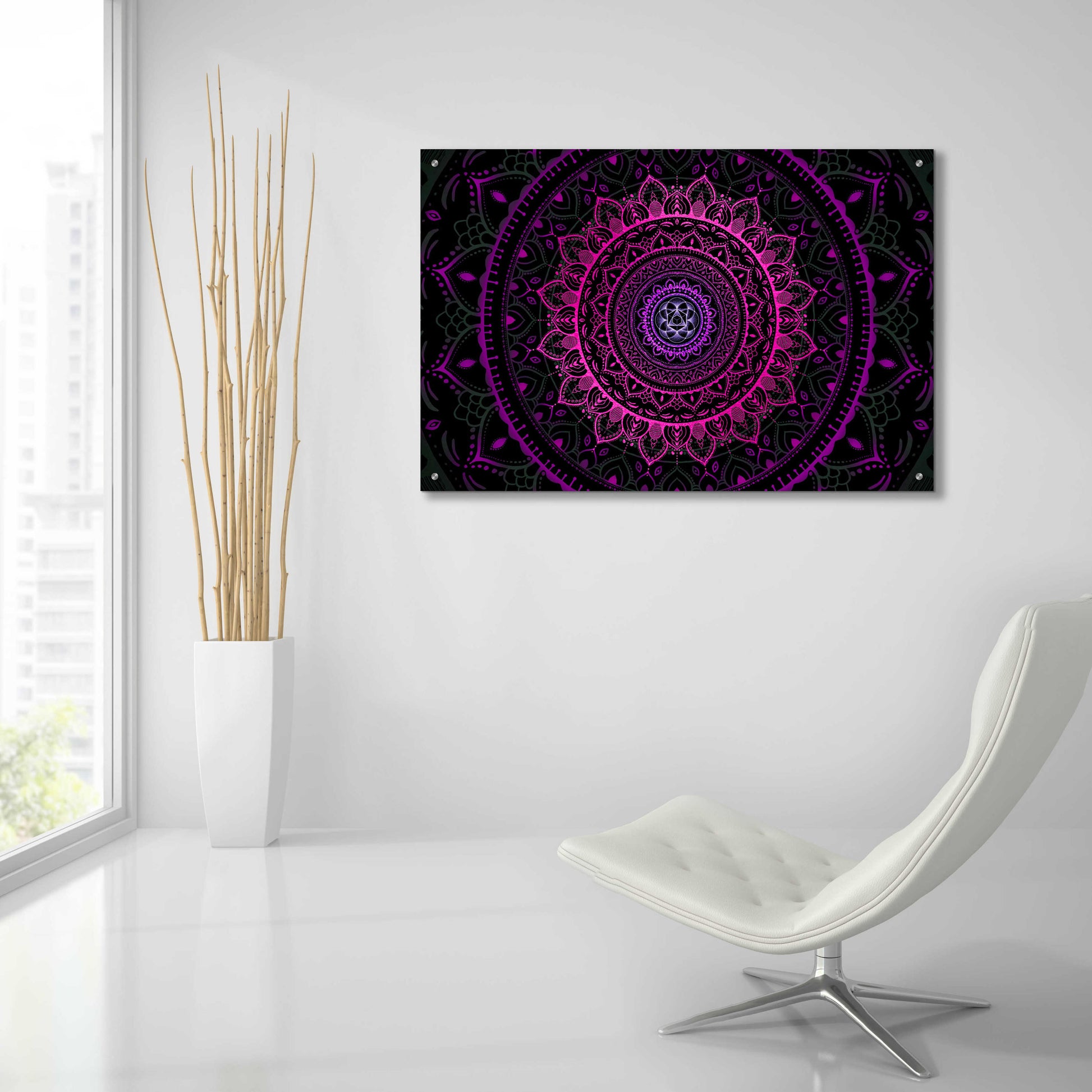 Epic Art 'Zen Mandala 3' by Cameron Gray, Acrylic Glass Wall Art,36x24