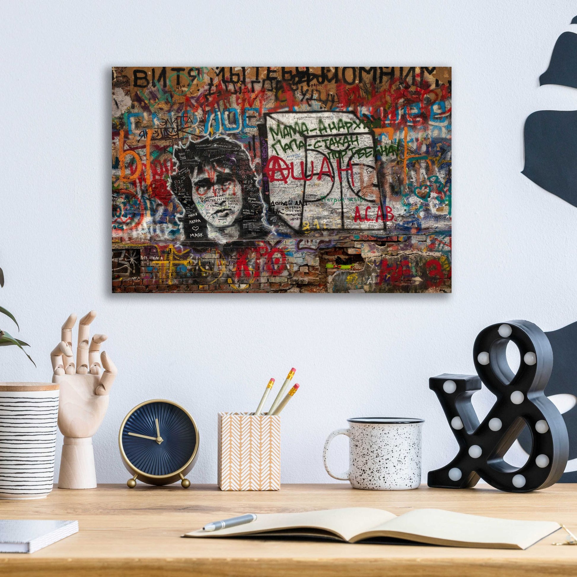 Epic Art 'Russian Abstract - Tsoi Wall' by Epic Portfolio, Acrylic Glass Wall Art,16x12