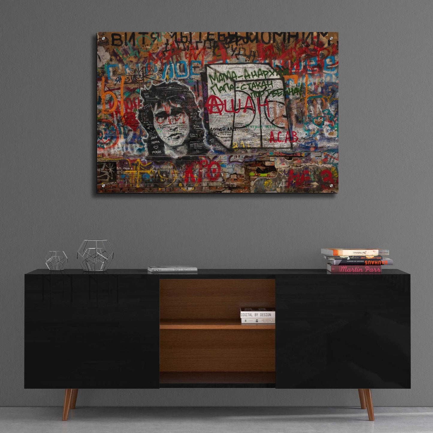 Epic Art 'Russian Abstract - Tsoi Wall' by Epic Portfolio, Acrylic Glass Wall Art,36x24