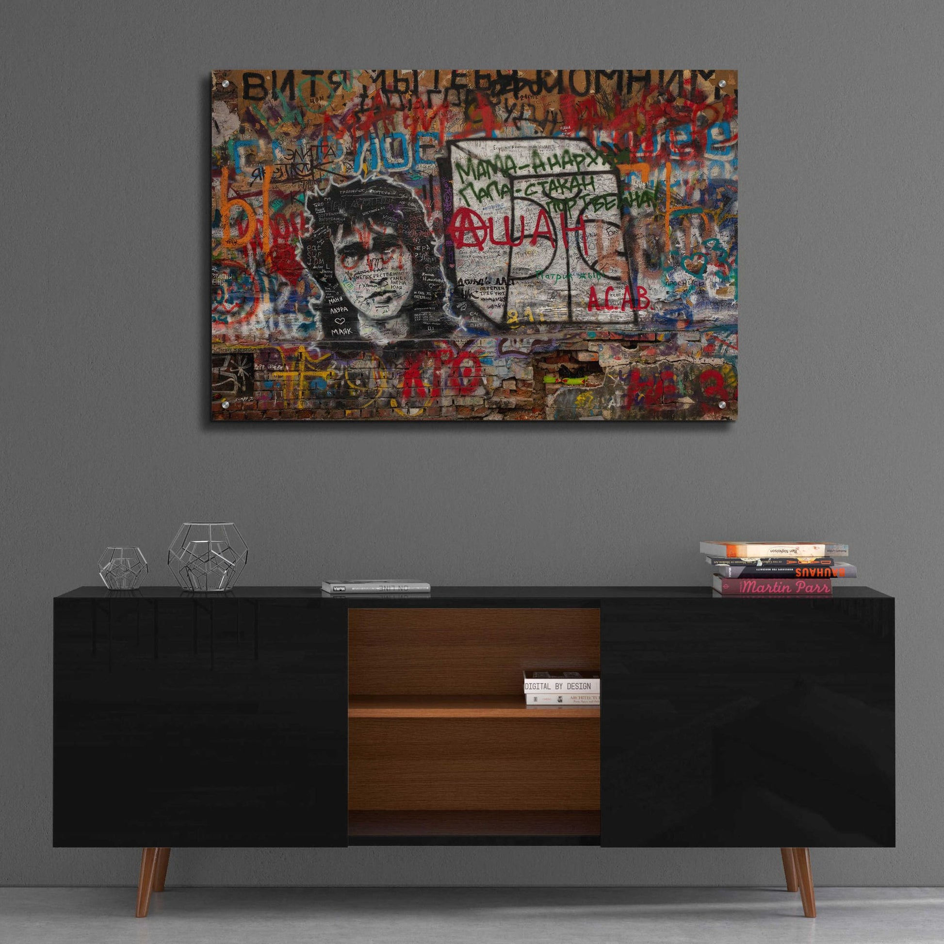 Epic Art 'Russian Abstract - Tsoi Wall' by Epic Portfolio, Acrylic Glass Wall Art,36x24
