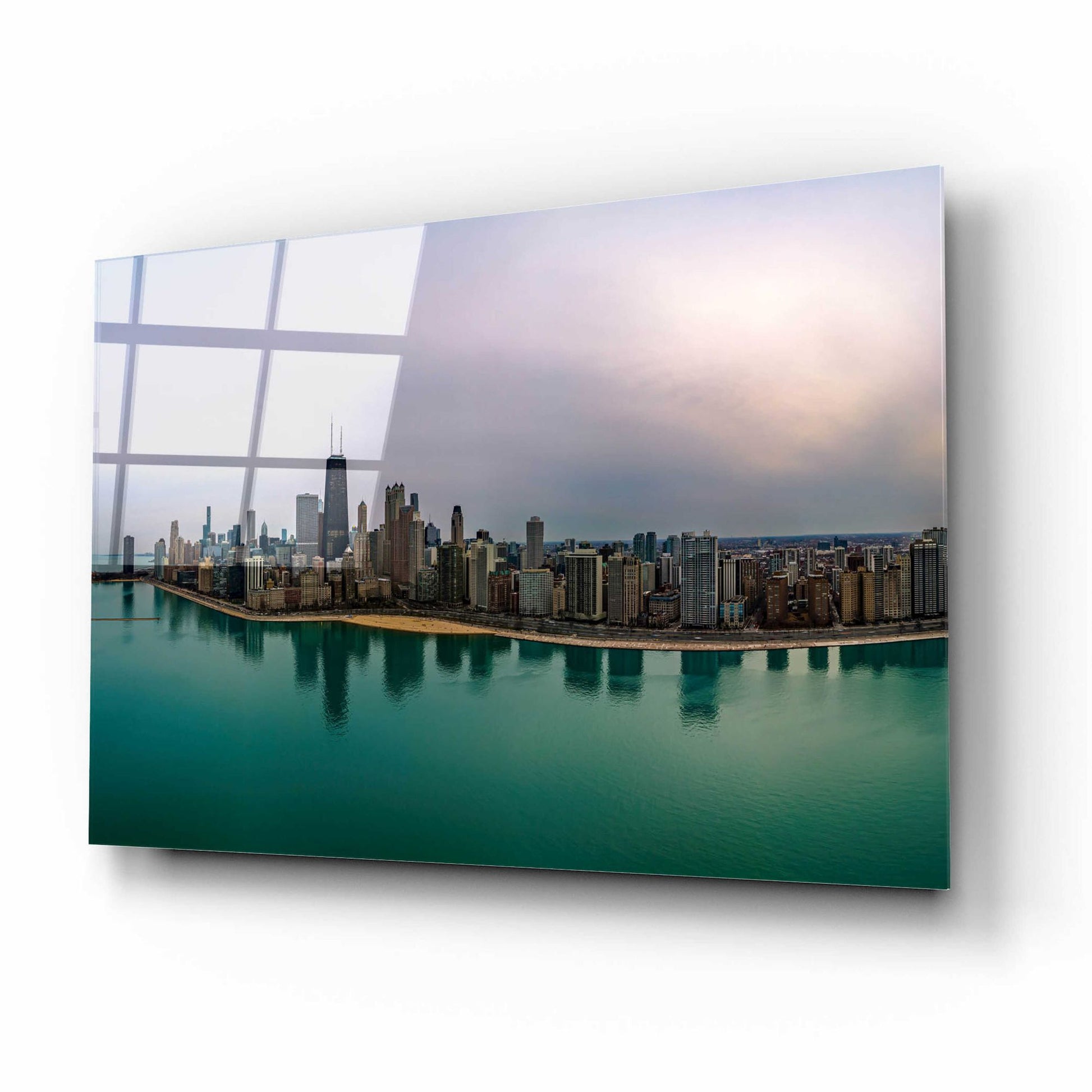 Epic Art 'Cloudy Winter in Chicago Crop' by Epic Portfolio, Acrylic Glass Wall Art,16x12