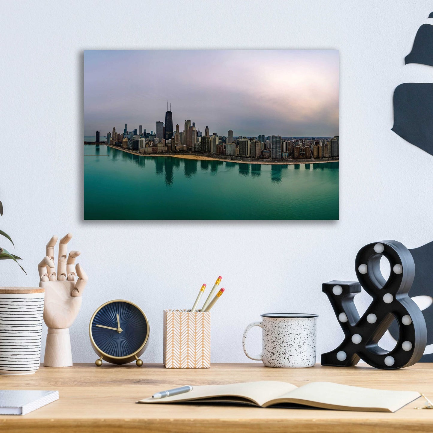 Epic Art 'Cloudy Winter in Chicago Crop' by Epic Portfolio, Acrylic Glass Wall Art,16x12