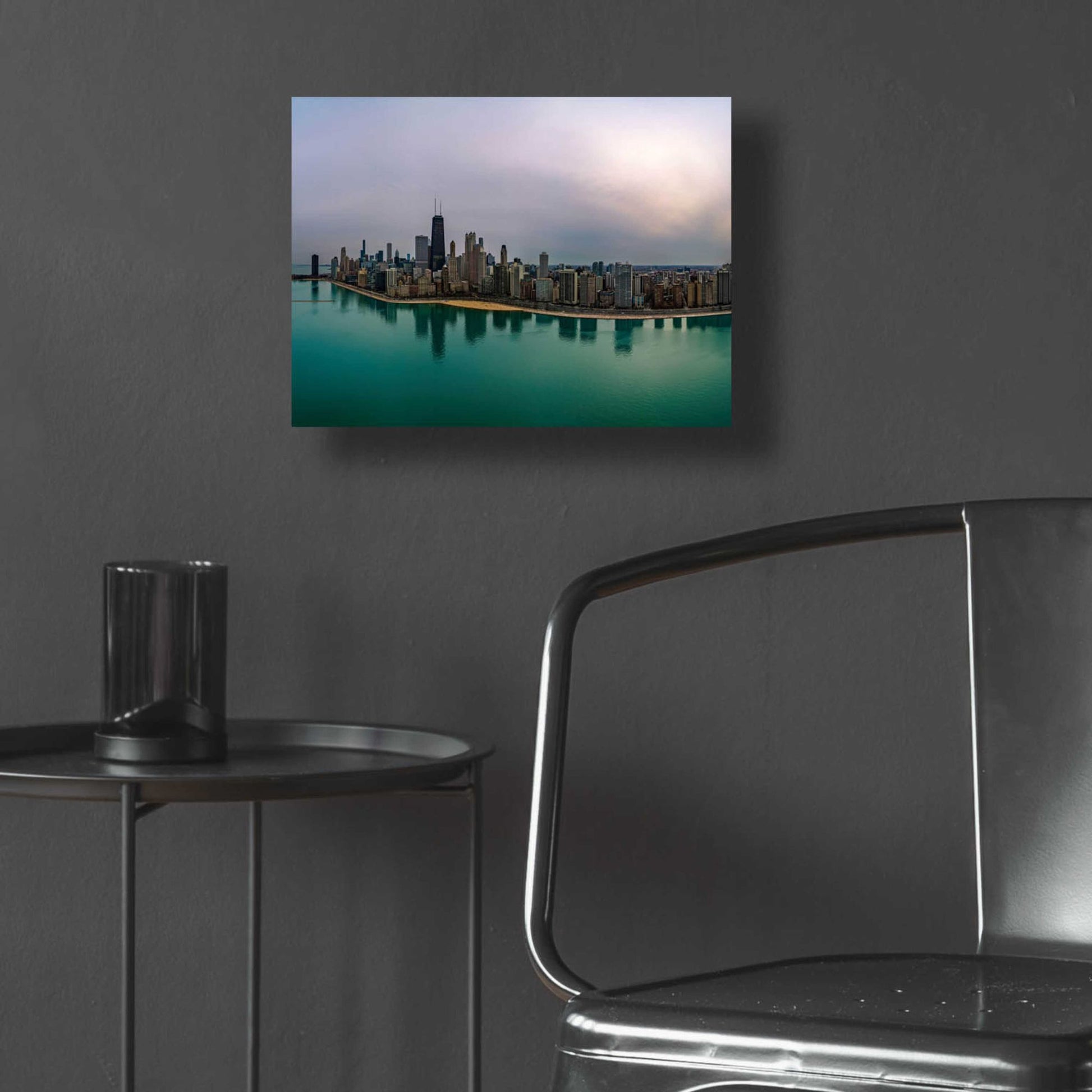 Epic Art 'Cloudy Winter in Chicago Crop' by Epic Portfolio, Acrylic Glass Wall Art,16x12