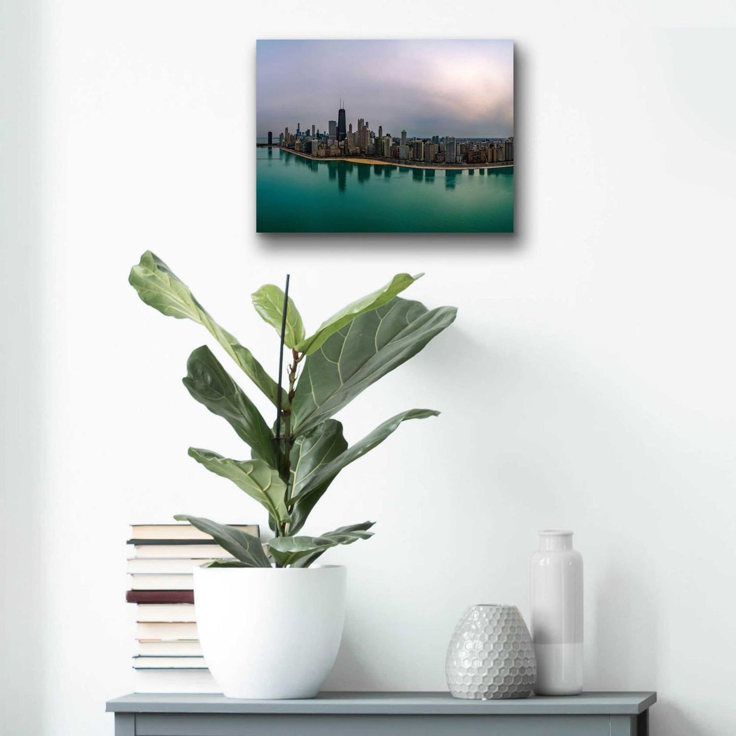 Epic Art 'Cloudy Winter in Chicago Crop' by Epic Portfolio, Acrylic Glass Wall Art,16x12