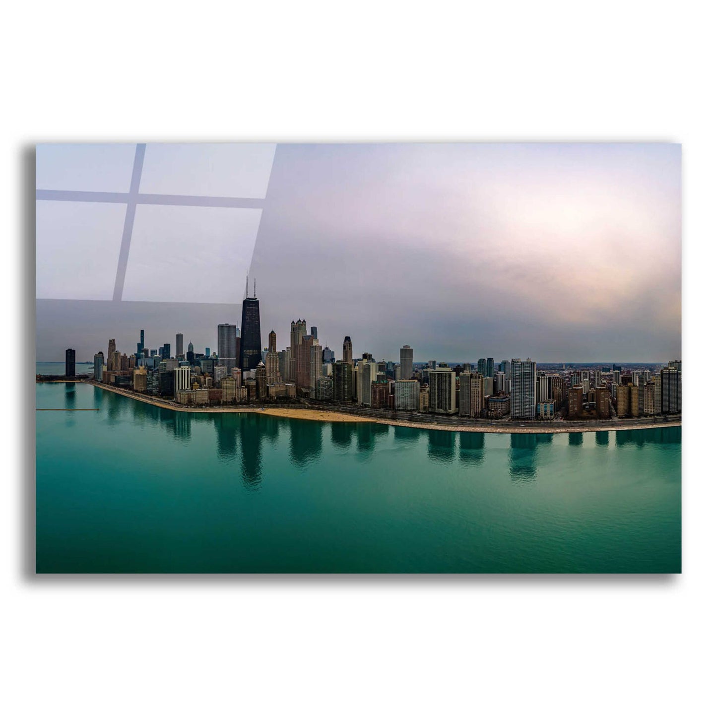 Epic Art 'Cloudy Winter in Chicago Crop' by Epic Portfolio, Acrylic Glass Wall Art,16x12