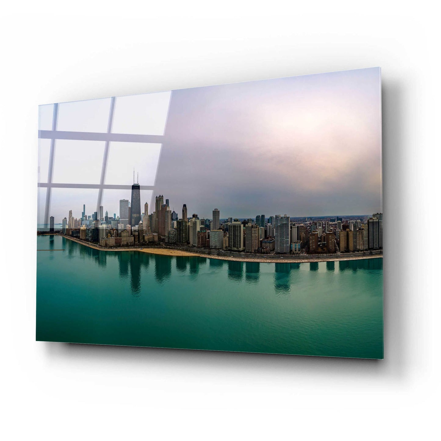 Epic Art 'Cloudy Winter in Chicago Crop' by Epic Portfolio, Acrylic Glass Wall Art,24x16