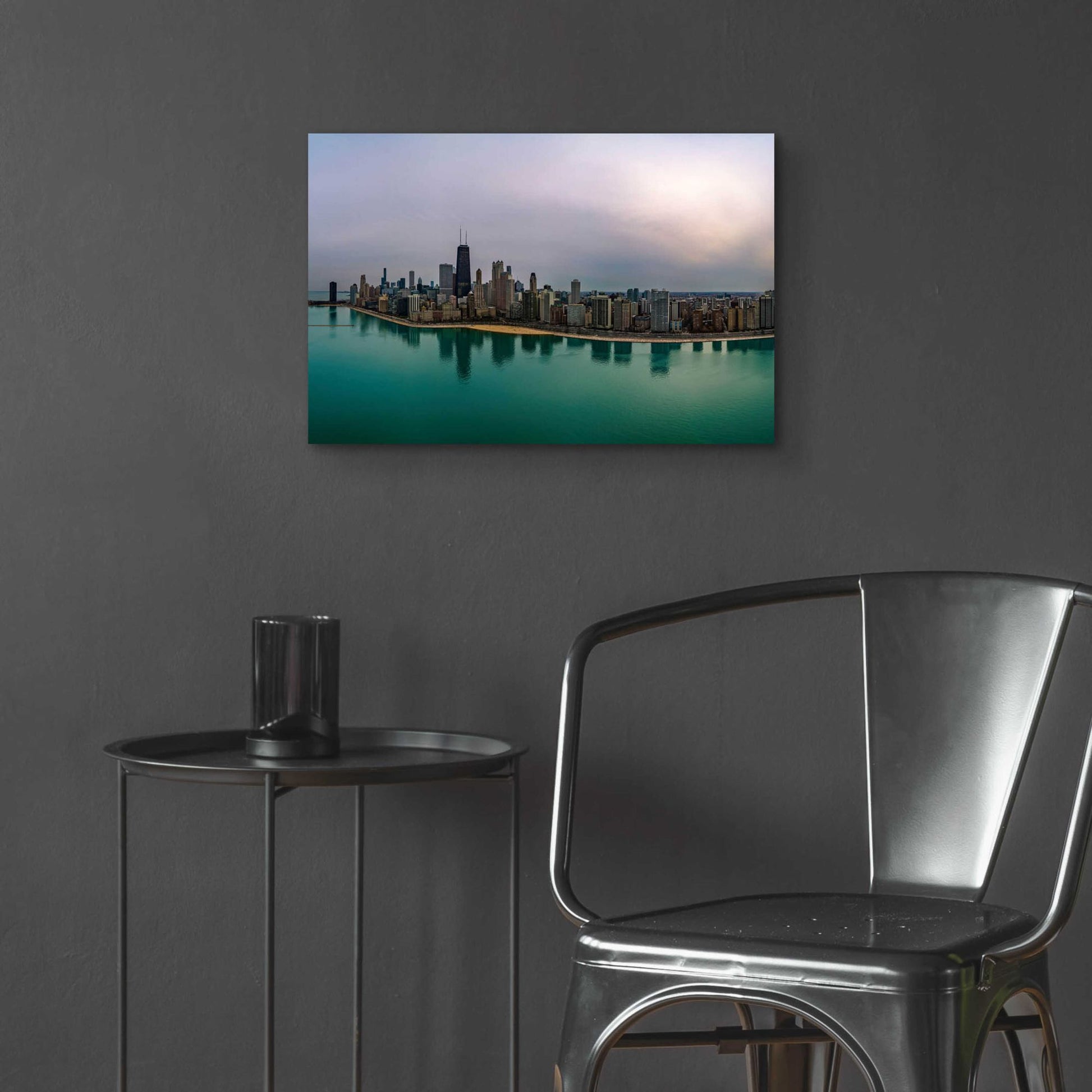 Epic Art 'Cloudy Winter in Chicago Crop' by Epic Portfolio, Acrylic Glass Wall Art,24x16