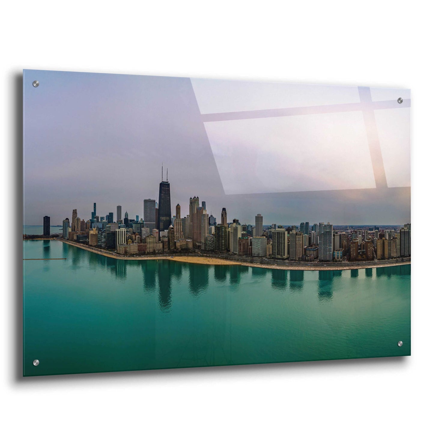 Epic Art 'Cloudy Winter in Chicago Crop' by Epic Portfolio, Acrylic Glass Wall Art,36x24