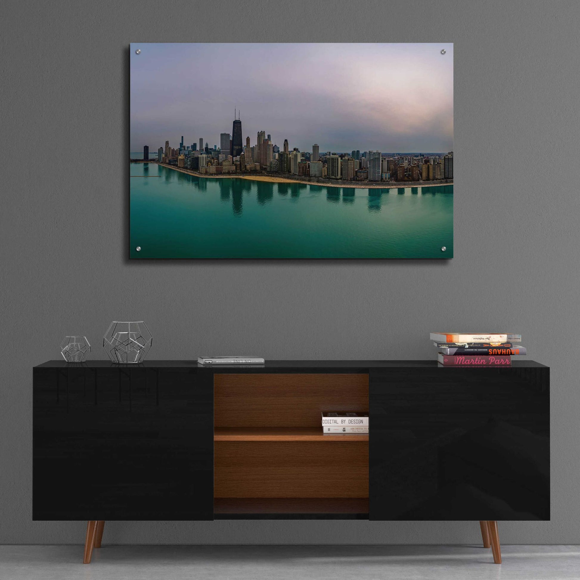 Epic Art 'Cloudy Winter in Chicago Crop' by Epic Portfolio, Acrylic Glass Wall Art,36x24