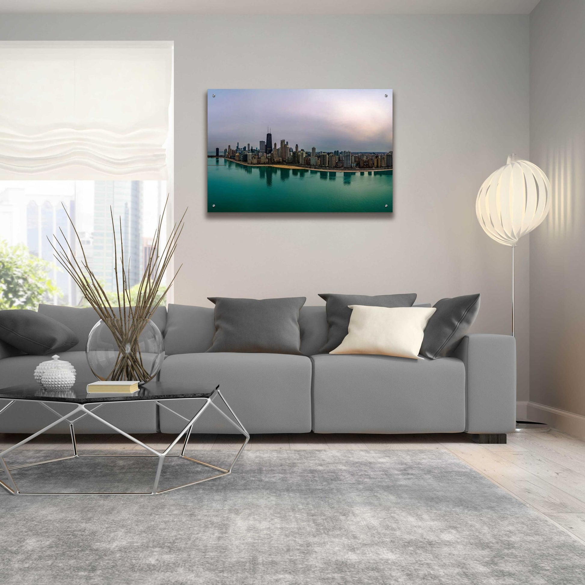 Epic Art 'Cloudy Winter in Chicago Crop' by Epic Portfolio, Acrylic Glass Wall Art,36x24