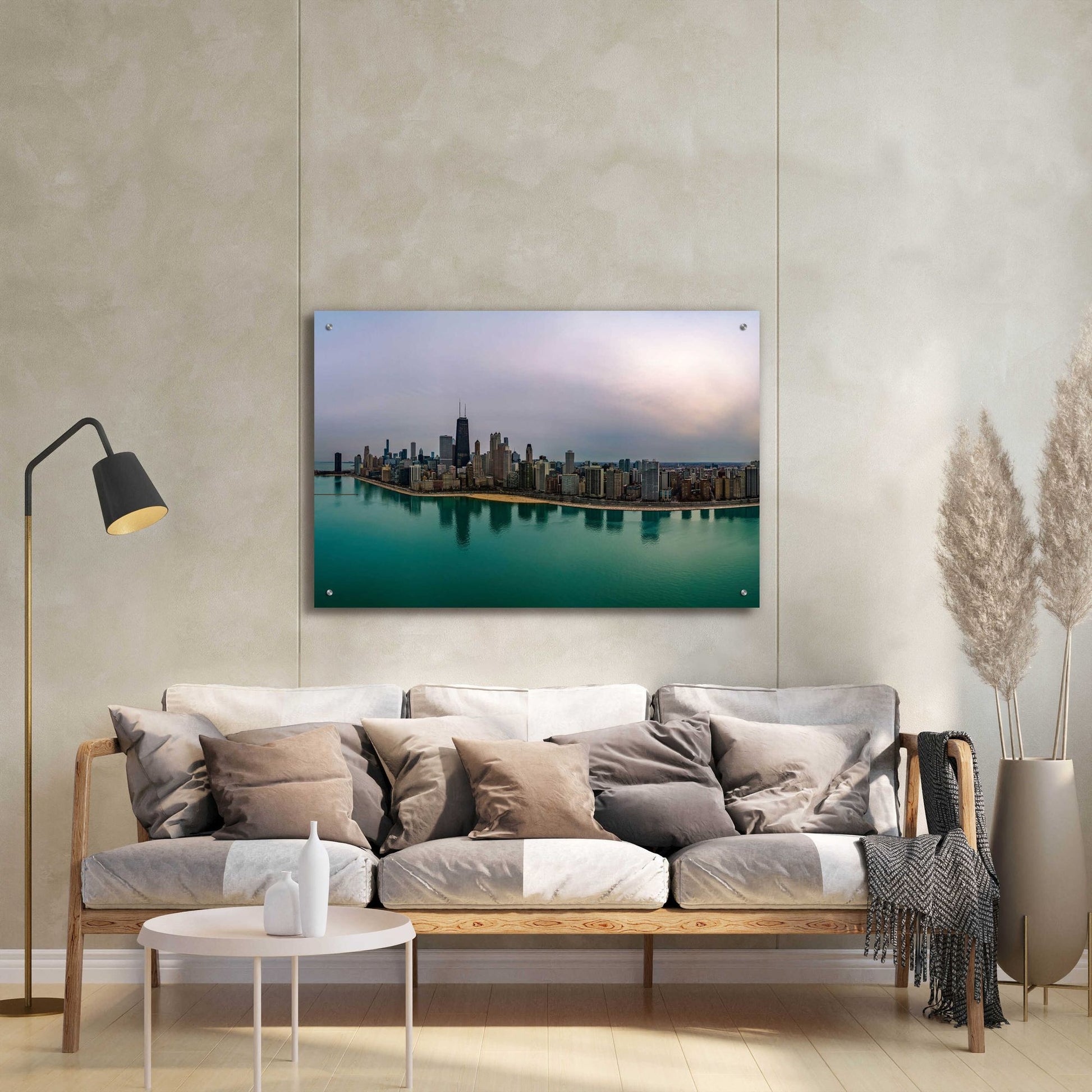 Epic Art 'Cloudy Winter in Chicago Crop' by Epic Portfolio, Acrylic Glass Wall Art,36x24