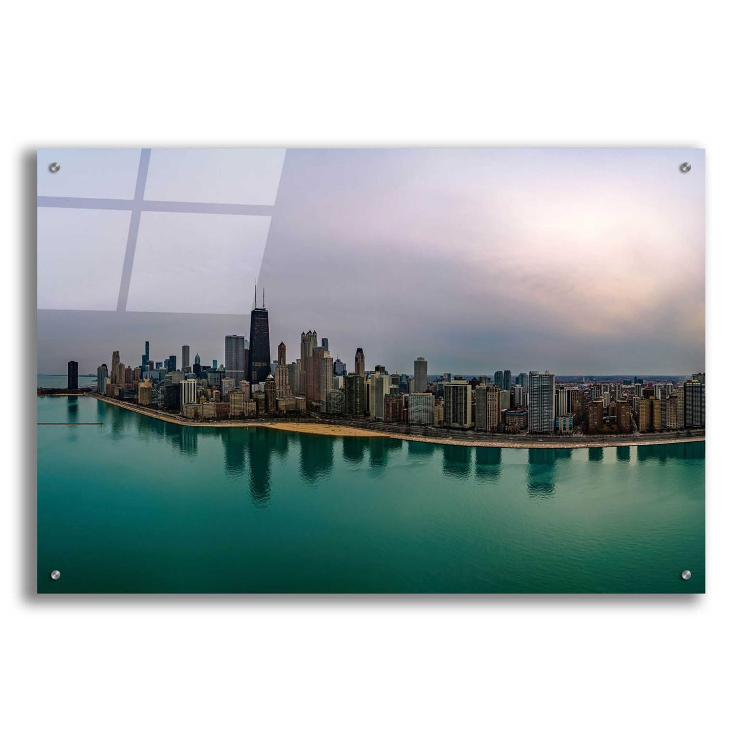 Epic Art 'Cloudy Winter in Chicago Crop' by Epic Portfolio, Acrylic Glass Wall Art,36x24