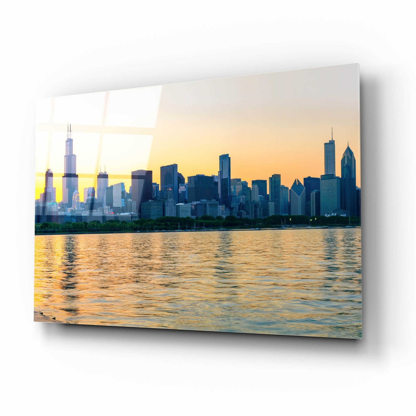 Epic Art 'Good Morning Chicago Crop' by Epic Portfolio, Acrylic Glass Wall Art,16x12