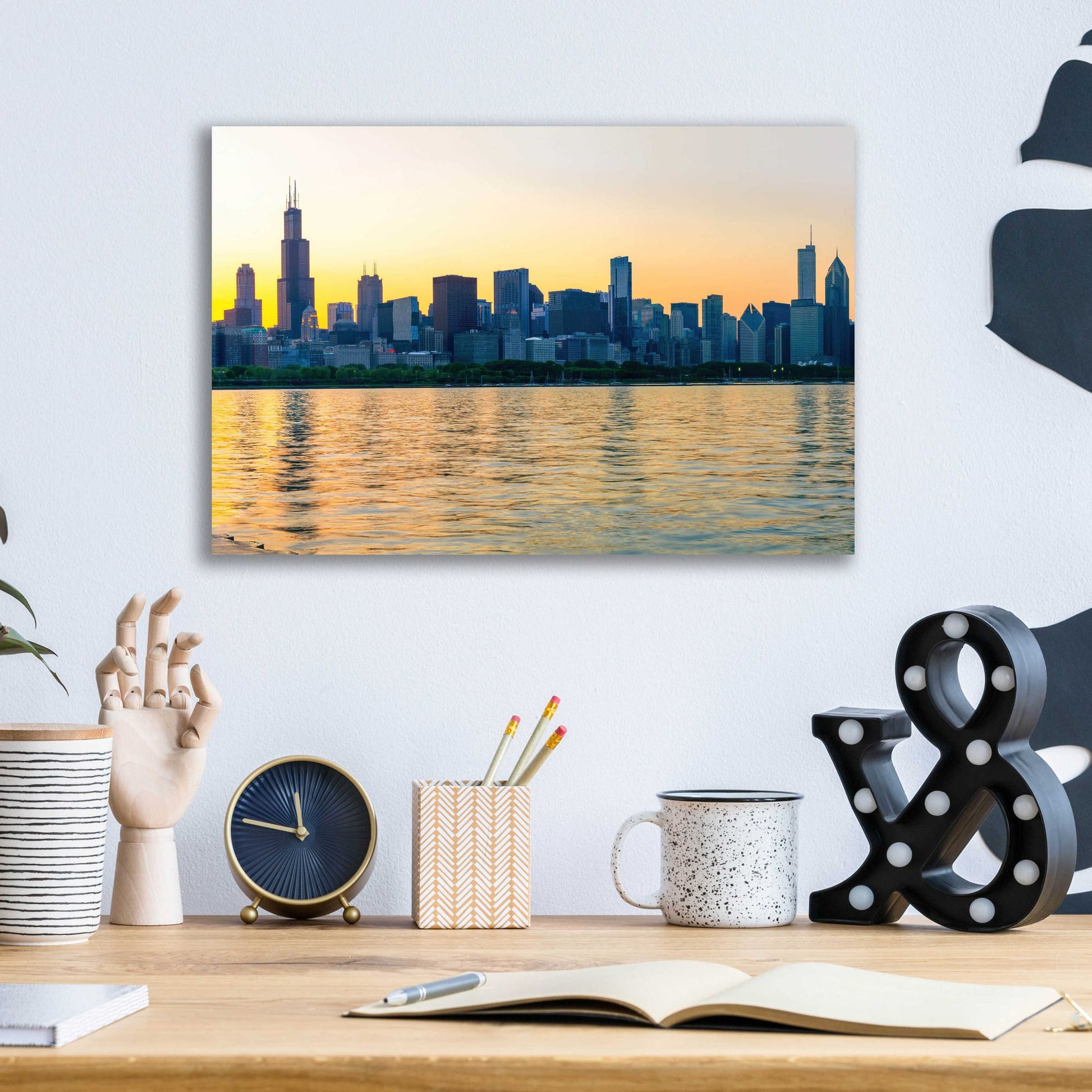 Epic Art 'Good Morning Chicago Crop' by Epic Portfolio, Acrylic Glass Wall Art,16x12