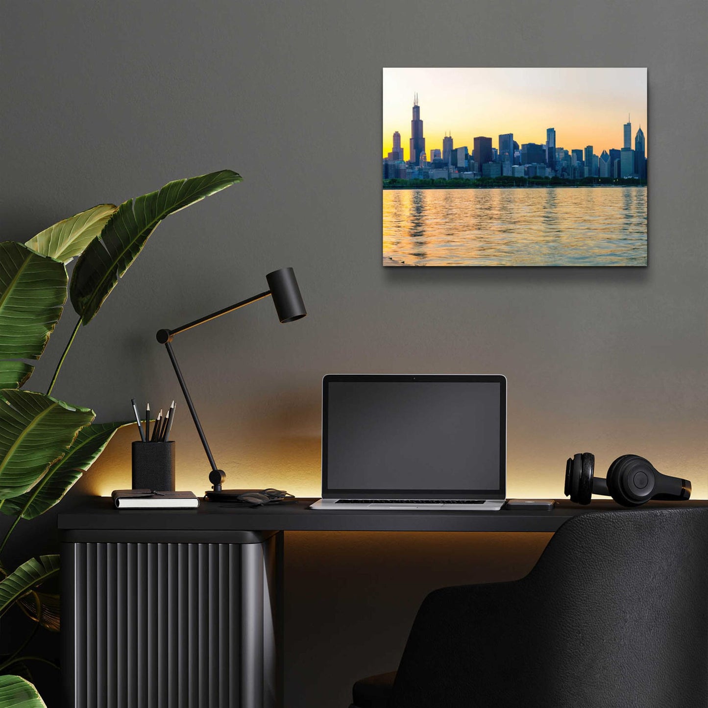 Epic Art 'Good Morning Chicago Crop' by Epic Portfolio, Acrylic Glass Wall Art,16x12