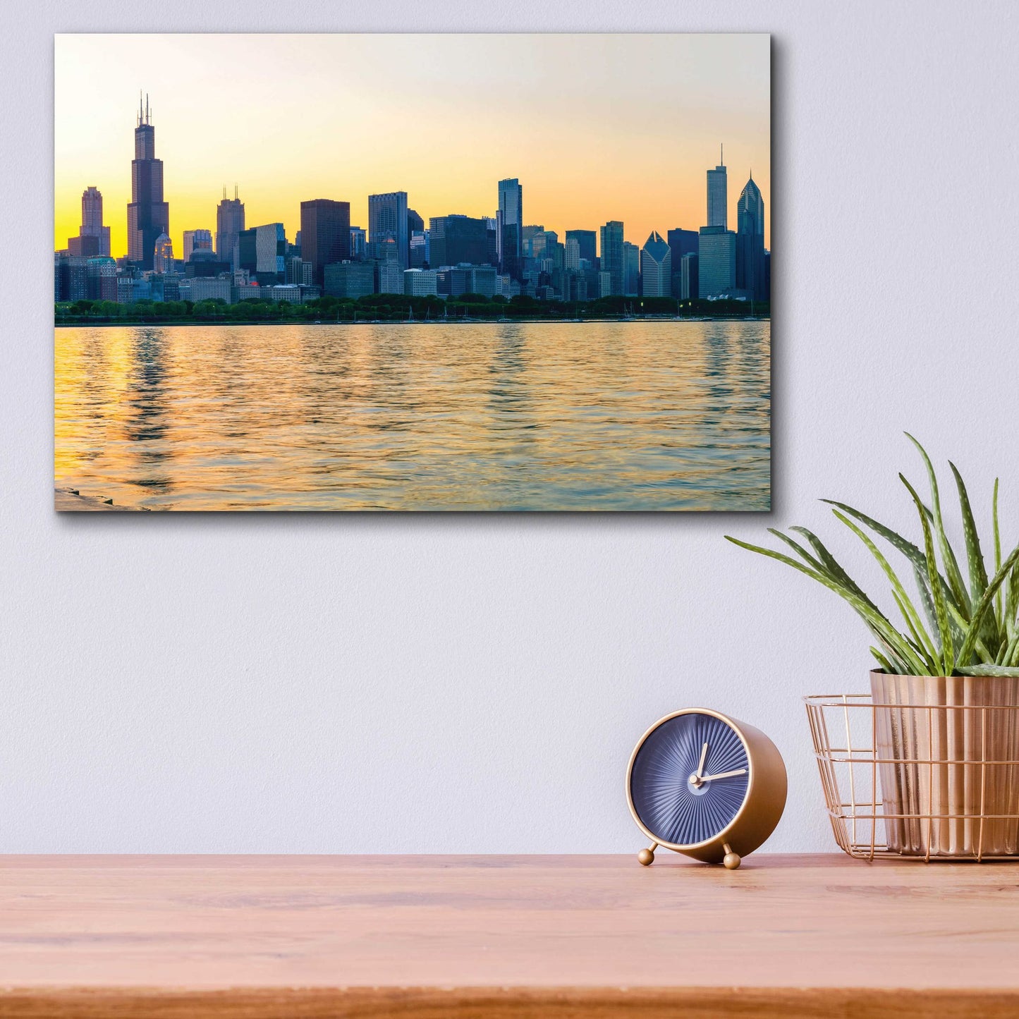 Epic Art 'Good Morning Chicago Crop' by Epic Portfolio, Acrylic Glass Wall Art,16x12