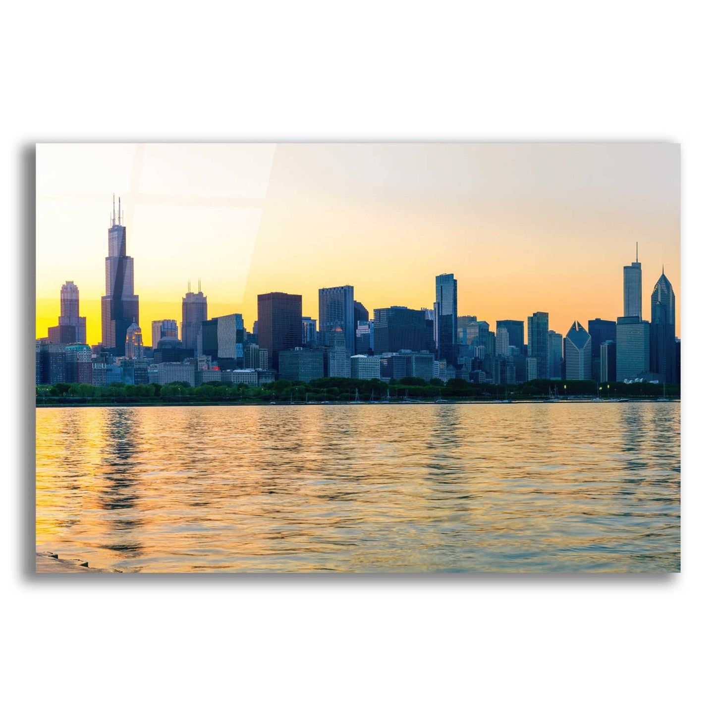 Epic Art 'Good Morning Chicago Crop' by Epic Portfolio, Acrylic Glass Wall Art,16x12